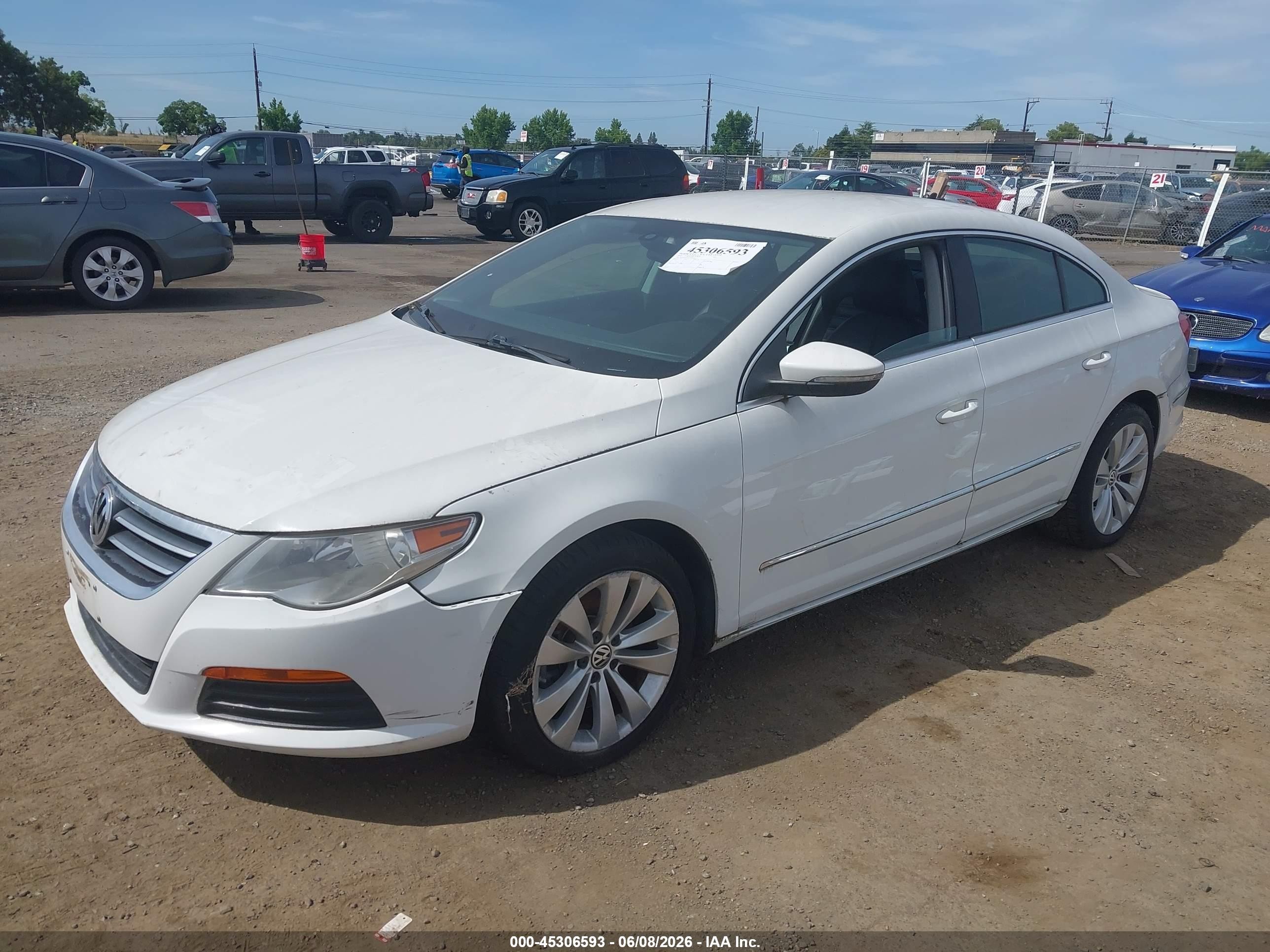2012 Volkswagen Cc Sport White vin: WVWMP7AN2CE536522