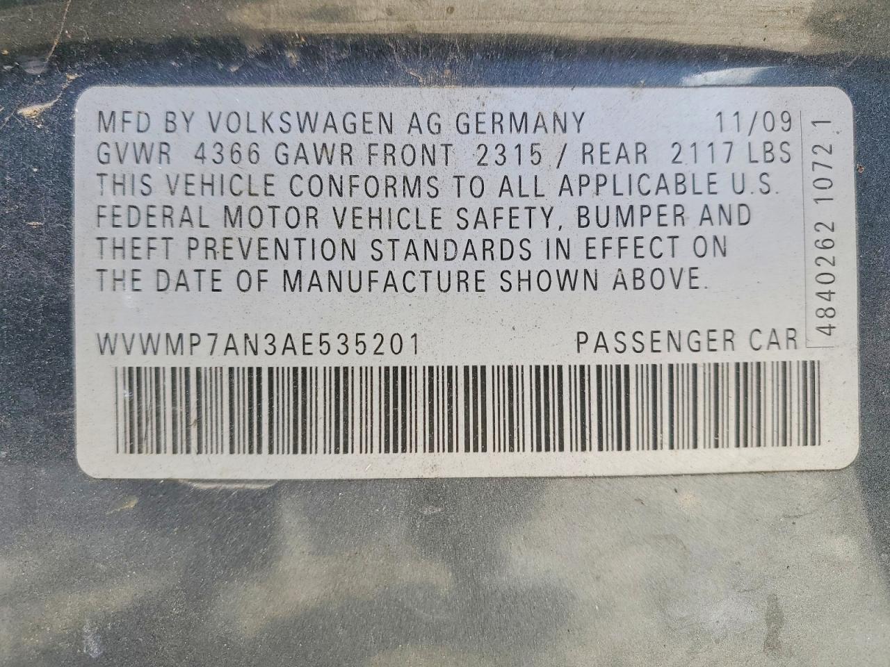 2010 Volkswagen Cc Sport Gray vin: WVWMP7AN3AE535201
