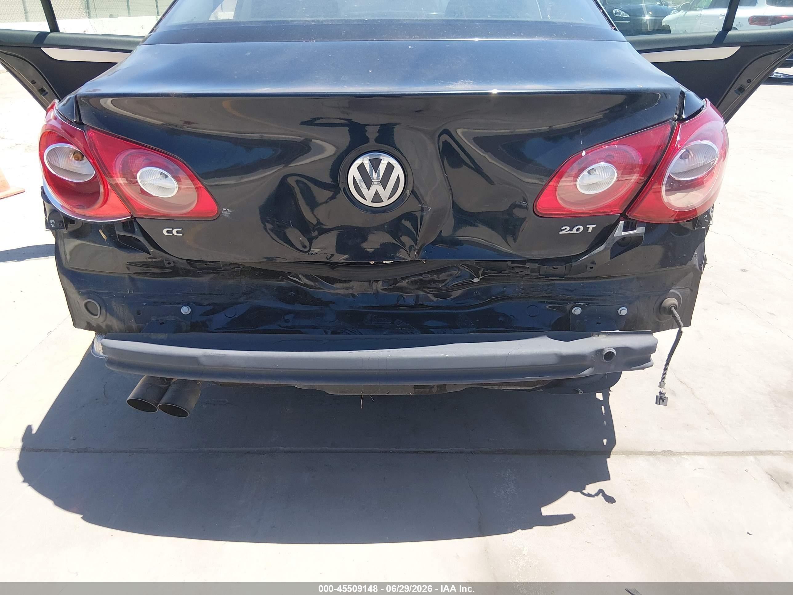 2010 Volkswagen Cc Sport Black vin: WVWMP7AN3AE554671