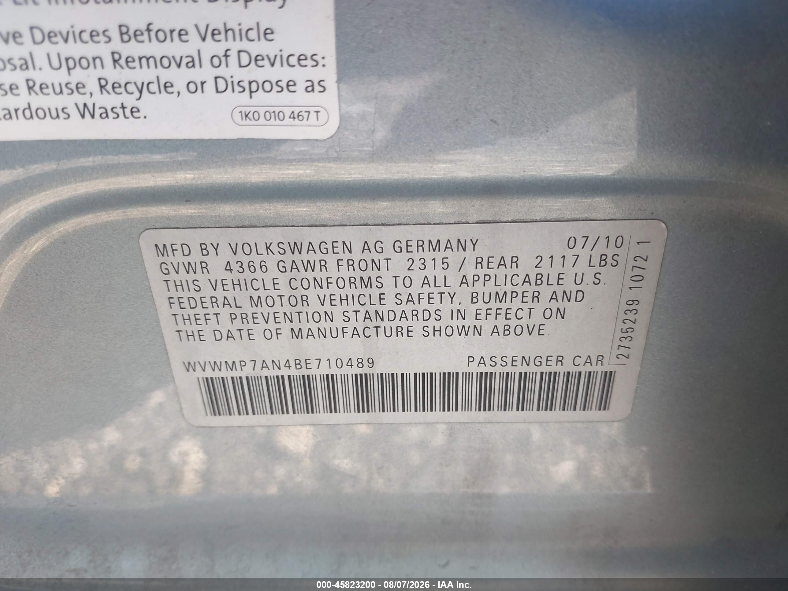 2011 Volkswagen Cc Sport Gray vin: WVWMP7AN4BE710489