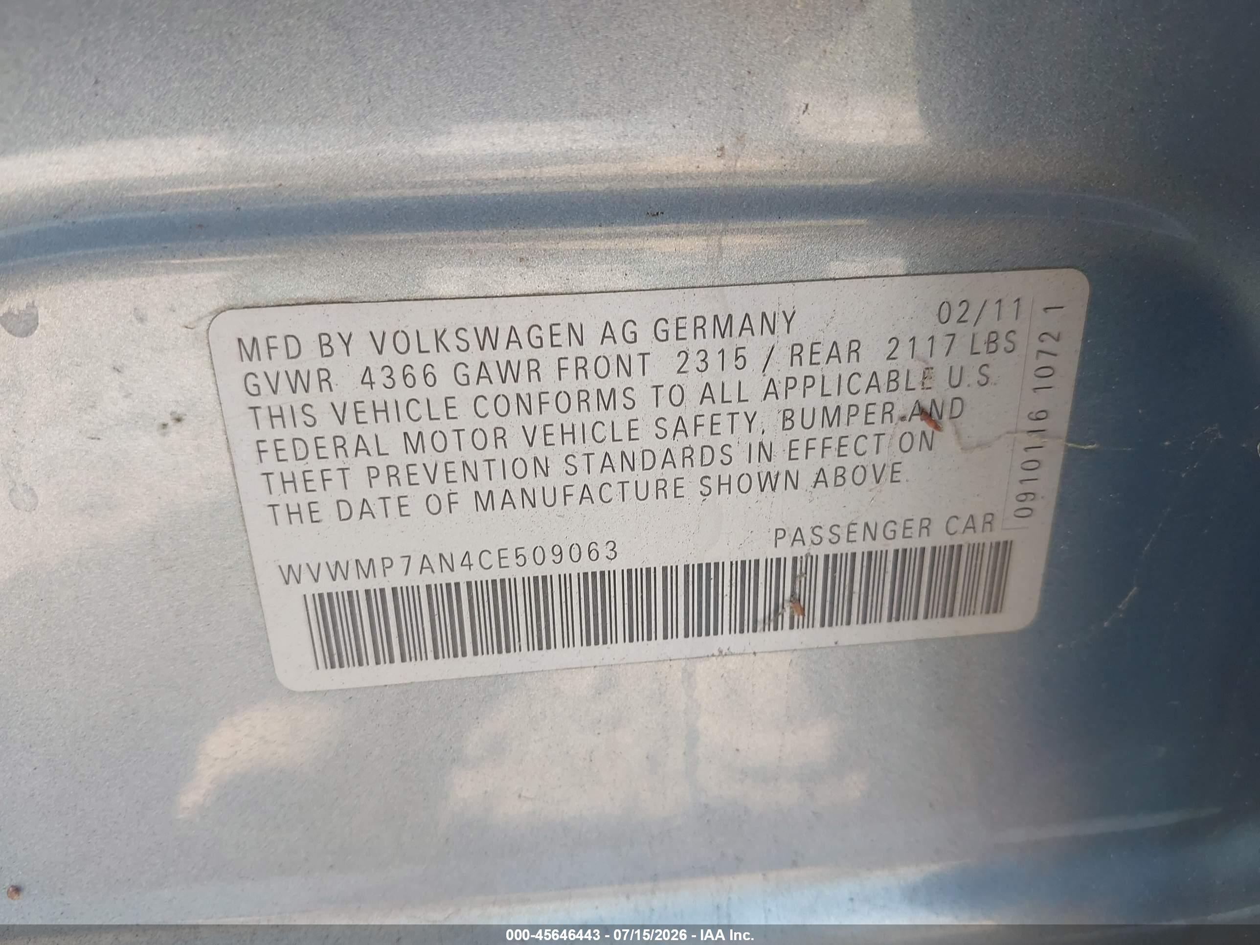 2012 Volkswagen Cc Sport Silver vin: WVWMP7AN4CE509063