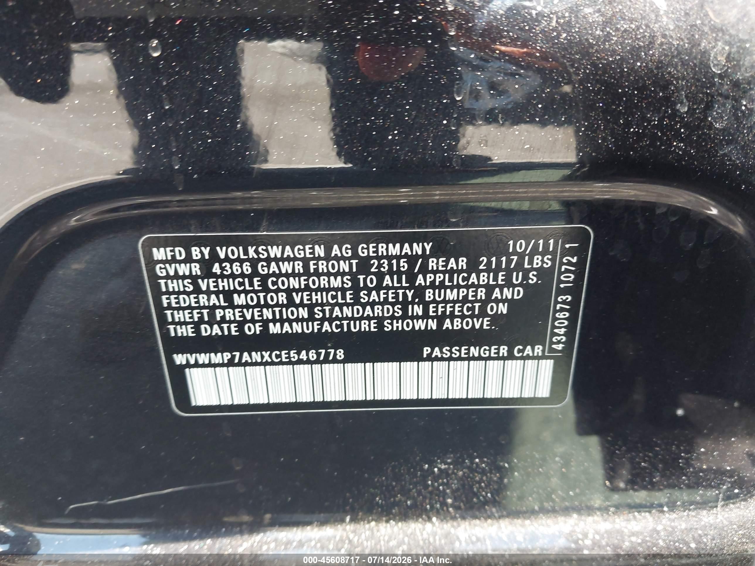 2012 Volkswagen Cc R-line Black vin: WVWMP7ANXCE546778