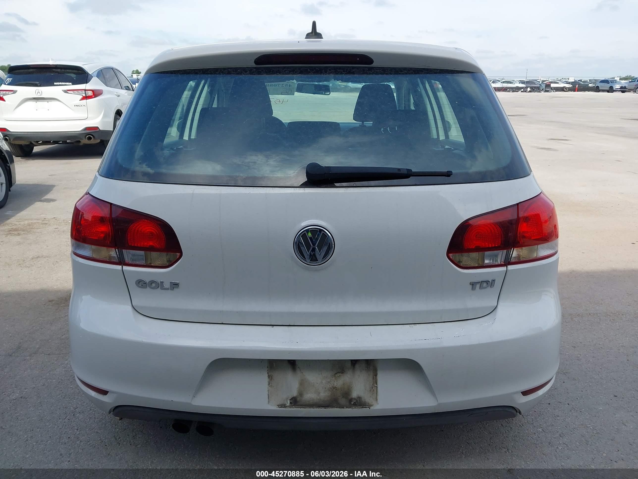 2011 Volkswagen Golf Tdi 4-door White vin: WVWNM7AJ2BW011432