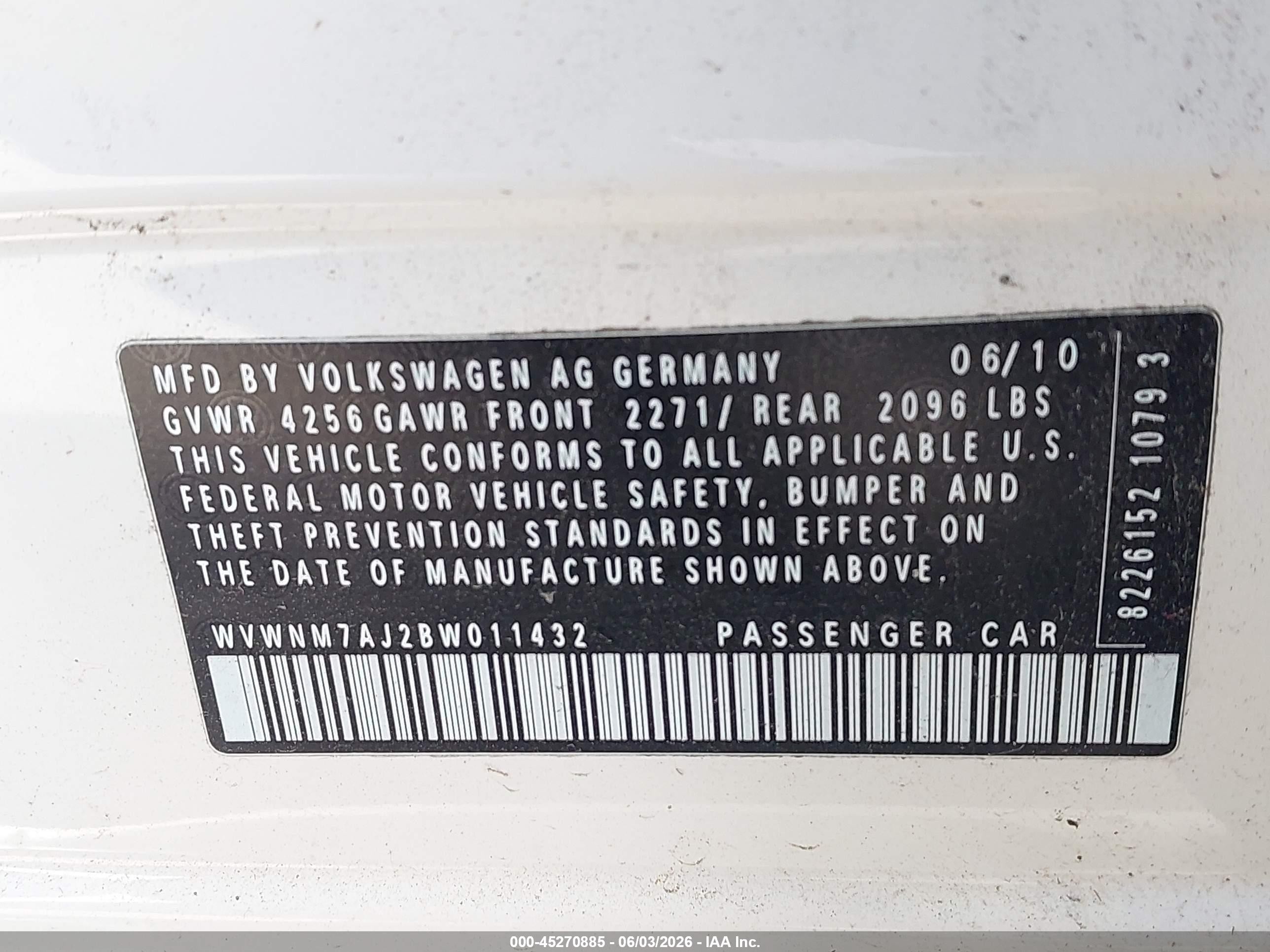 2011 Volkswagen Golf Tdi 4-door White vin: WVWNM7AJ2BW011432