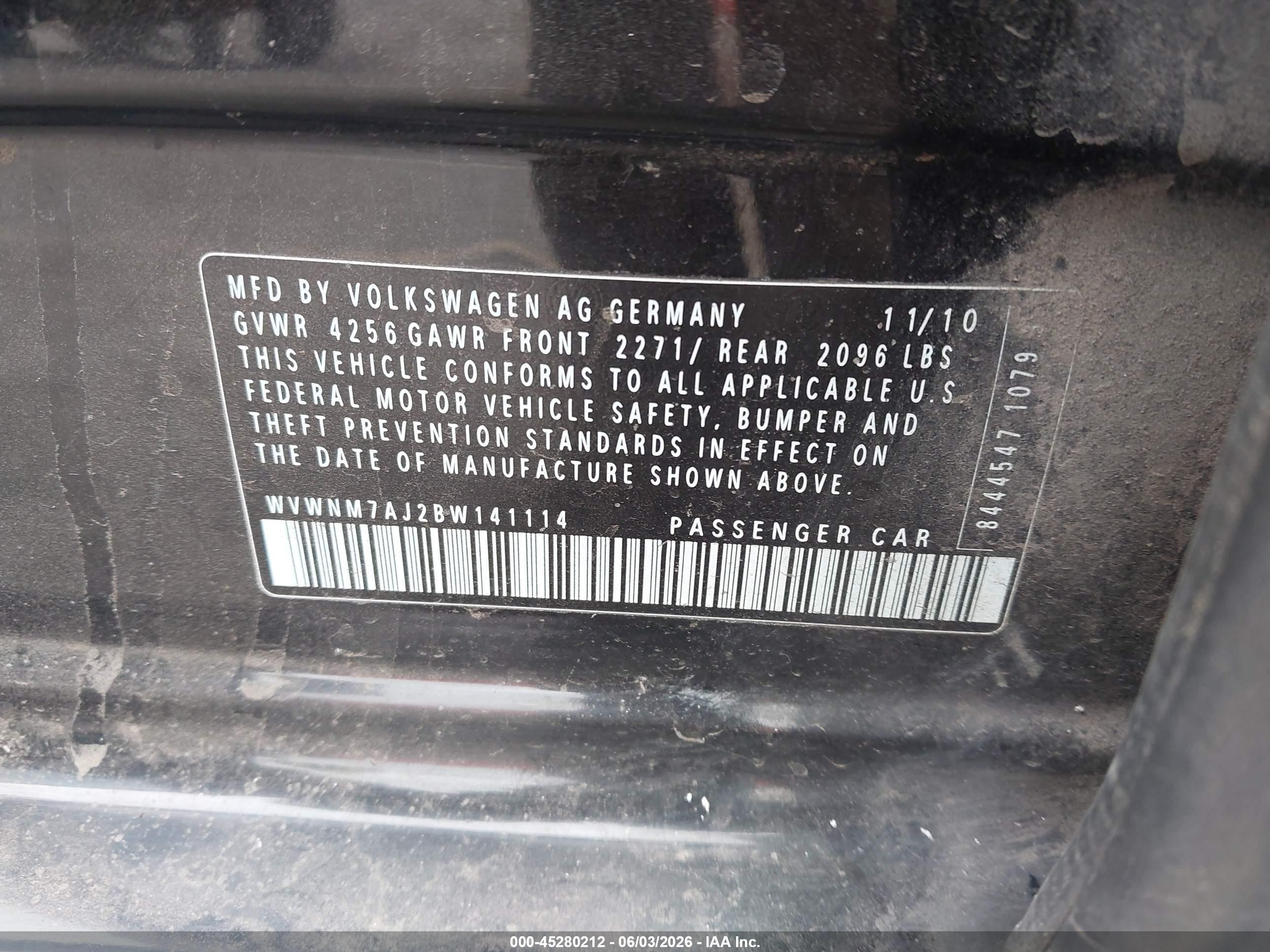 2011 Volkswagen Golf Tdi 4-door Black vin: WVWNM7AJ2BW141114