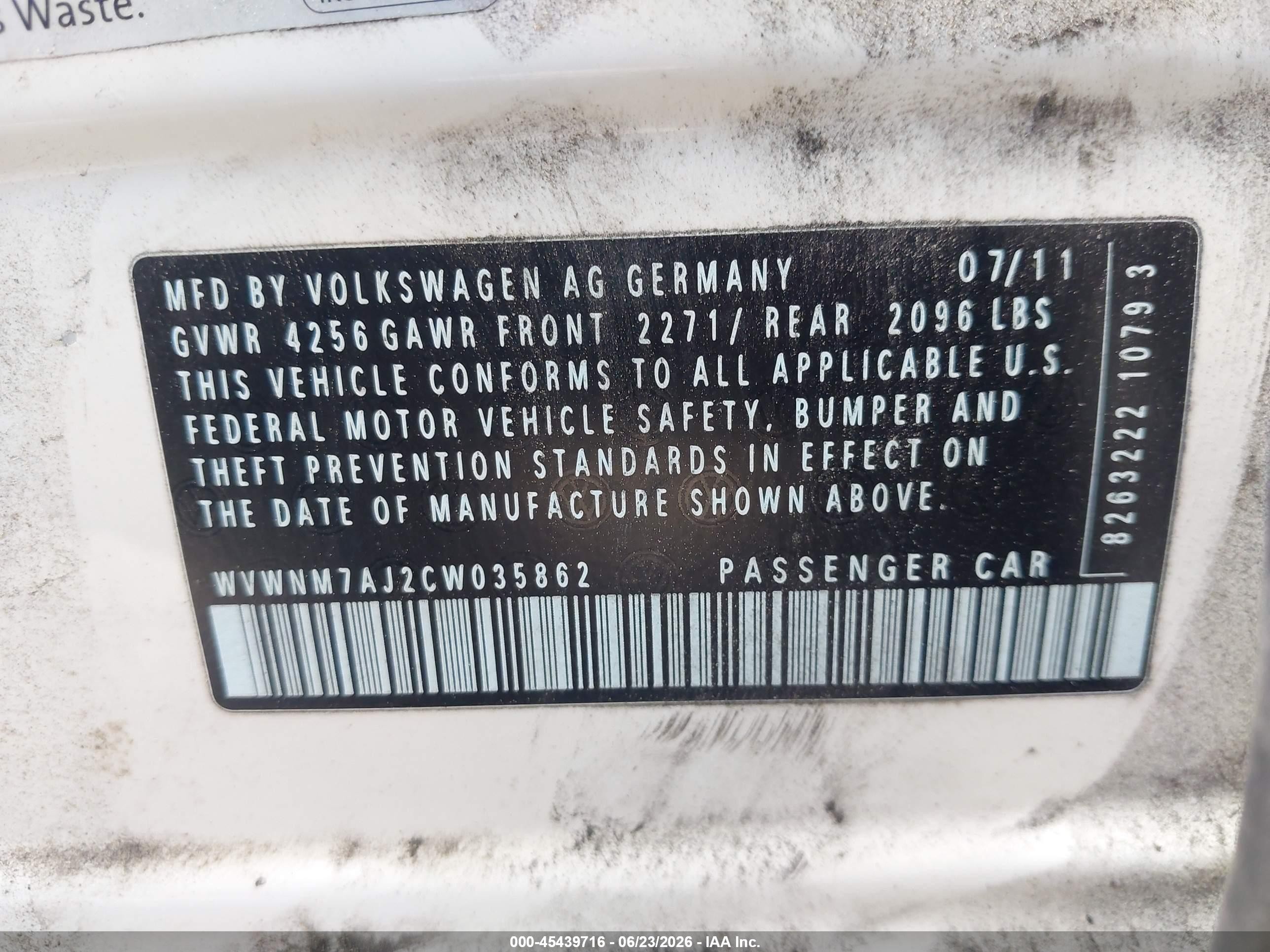 2012 Volkswagen Golf Tdi 4-door White vin: WVWNM7AJ2CW035862