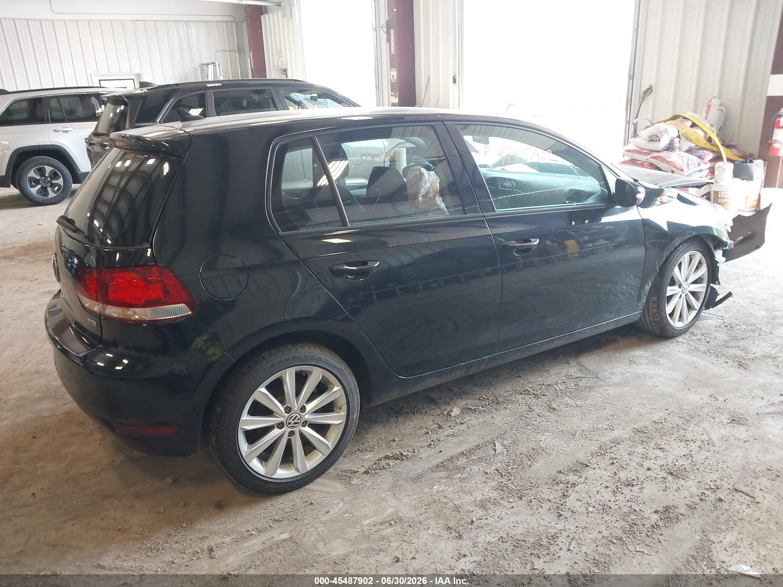 2012 Volkswagen Golf Tdi 4-door Black vin: WVWNM7AJ4CW286396