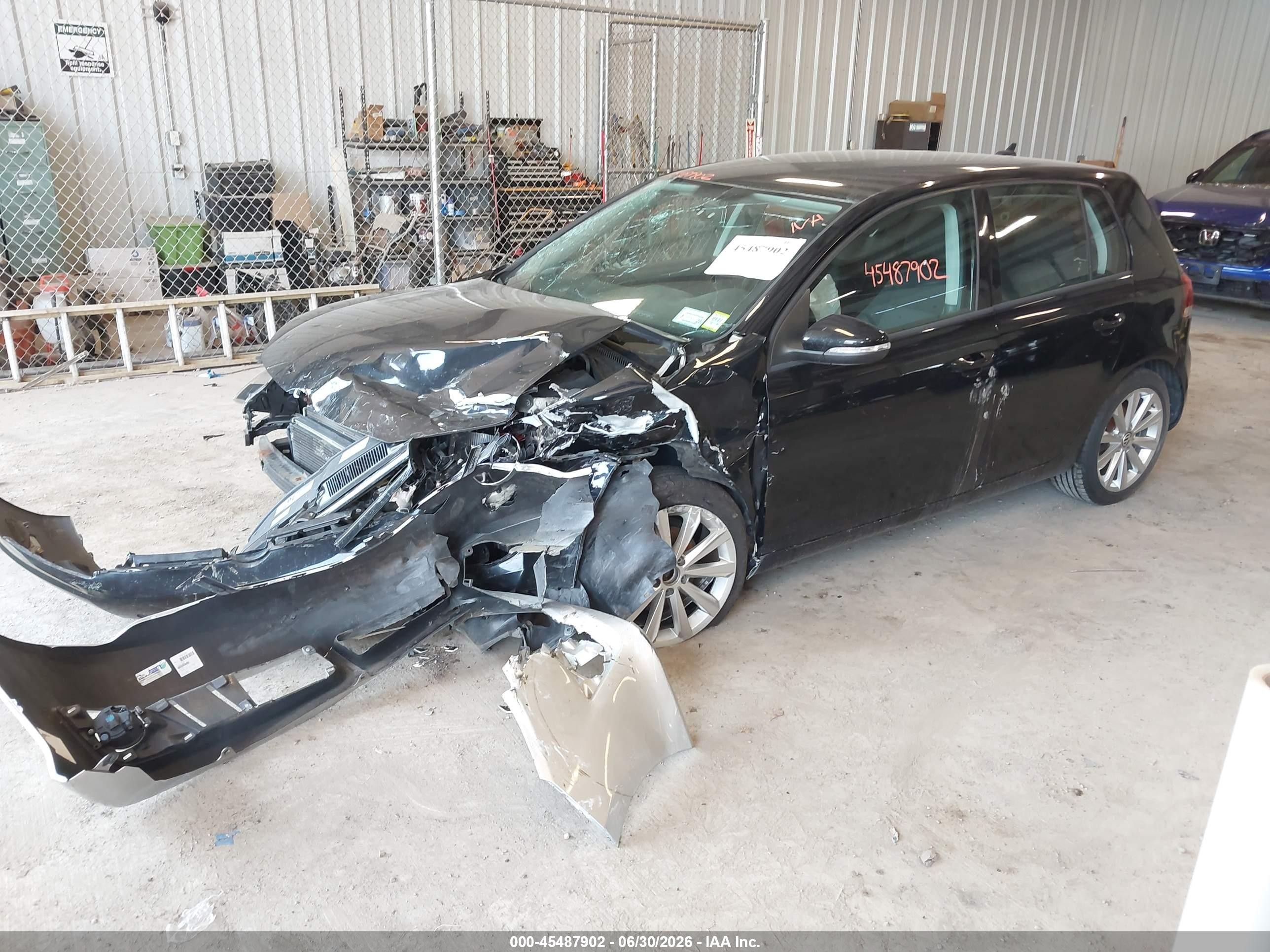 2012 Volkswagen Golf Tdi 4-door Black vin: WVWNM7AJ4CW286396
