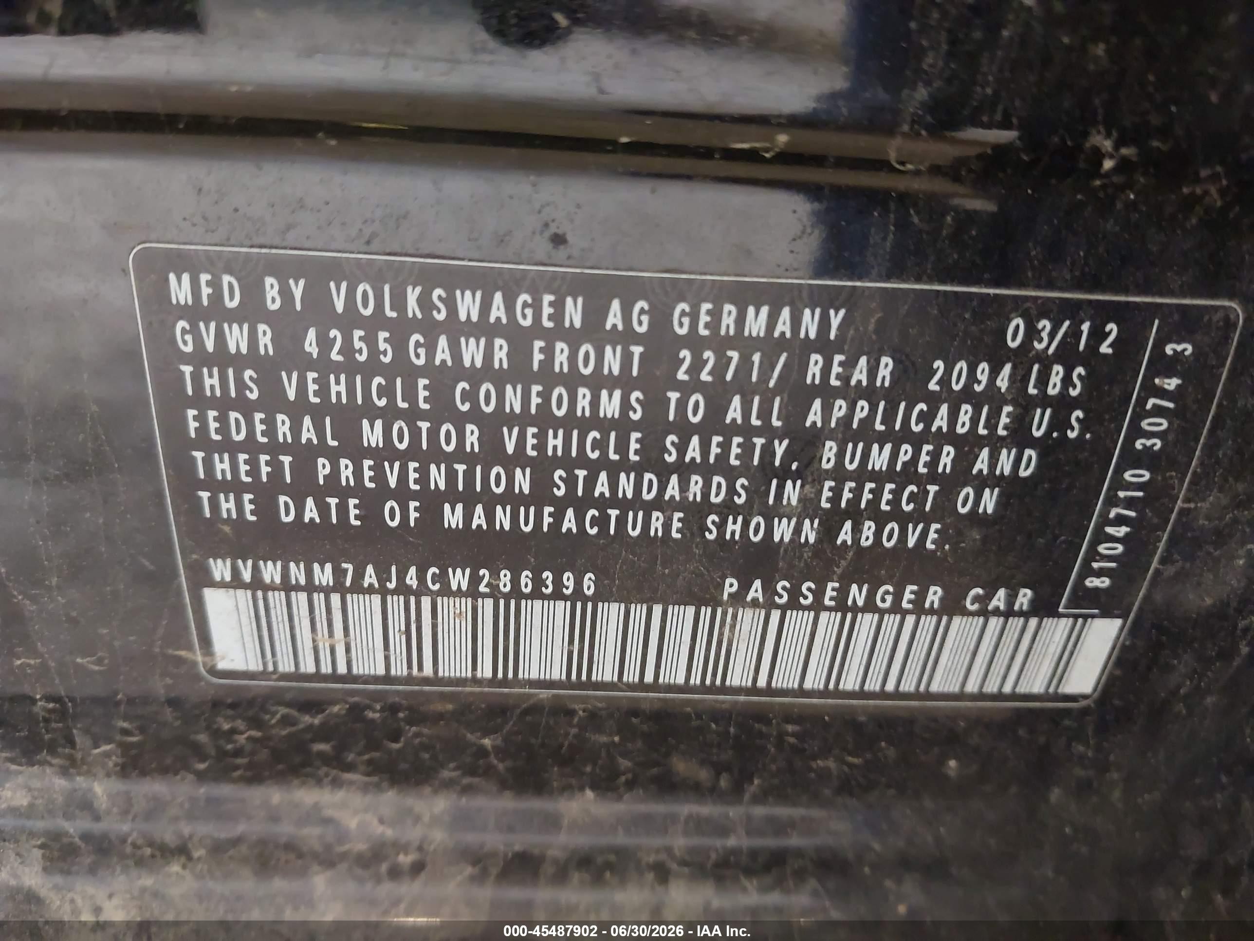 2012 Volkswagen Golf Tdi 4-door Black vin: WVWNM7AJ4CW286396