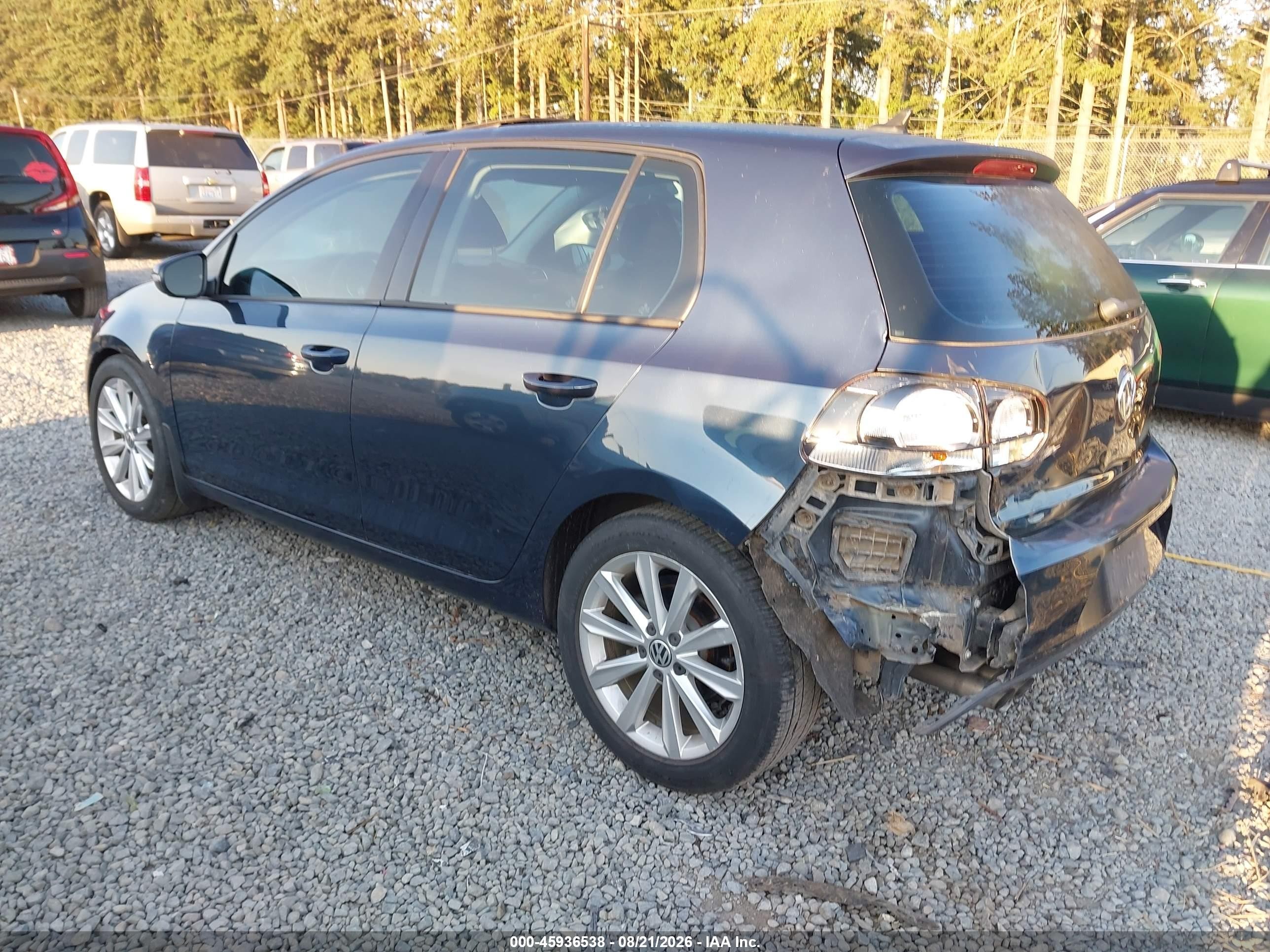 2012 Volkswagen Golf Tdi 4-door Blue vin: WVWNM7AJ6CW251908