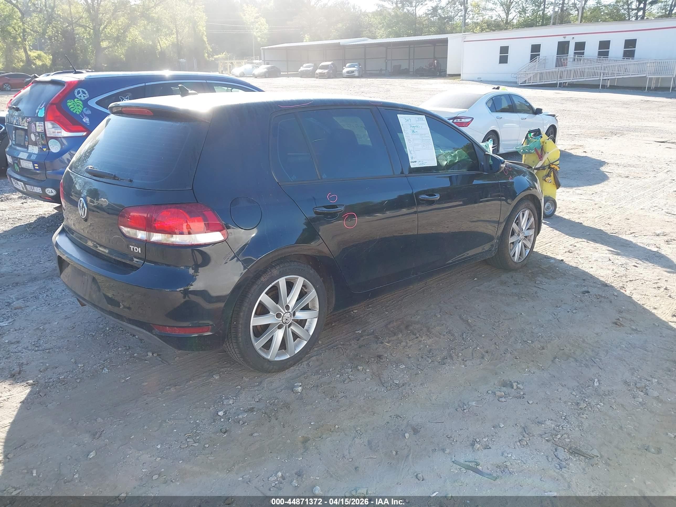 2011 Volkswagen Golf Tdi 4-door Black vin: WVWNM9AJ7BW191681