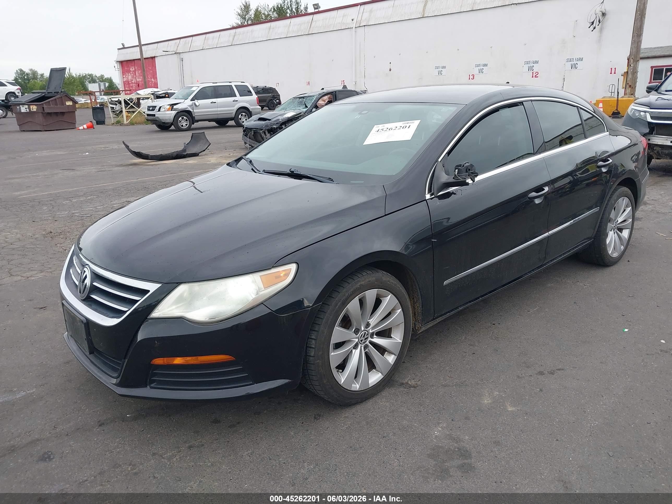 2011 Volkswagen Cc Sport Black vin: WVWNP7AN2BE728431