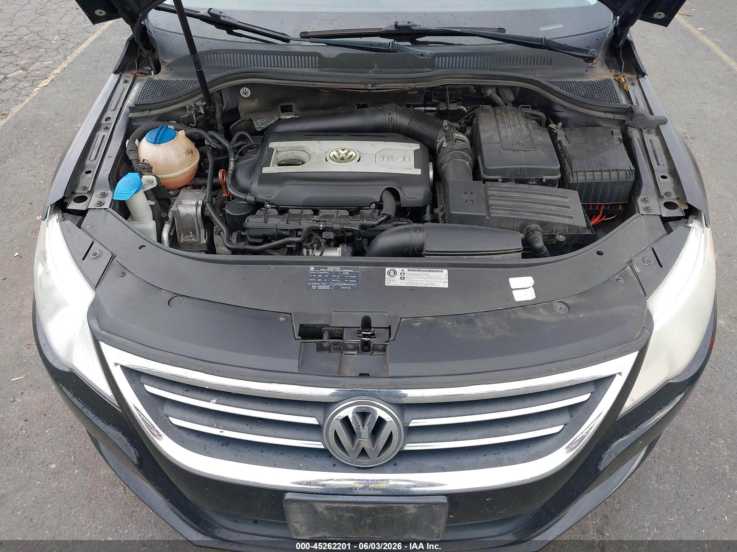 2011 Volkswagen Cc Sport Black vin: WVWNP7AN2BE728431