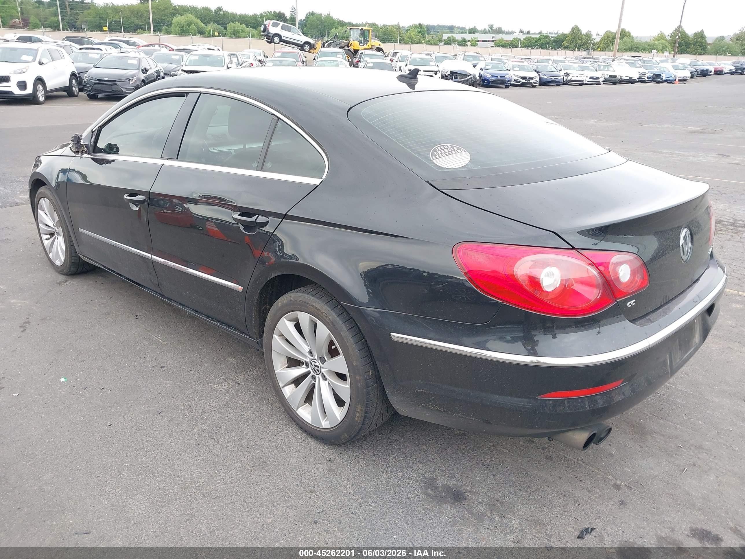 2011 Volkswagen Cc Sport Black vin: WVWNP7AN2BE728431