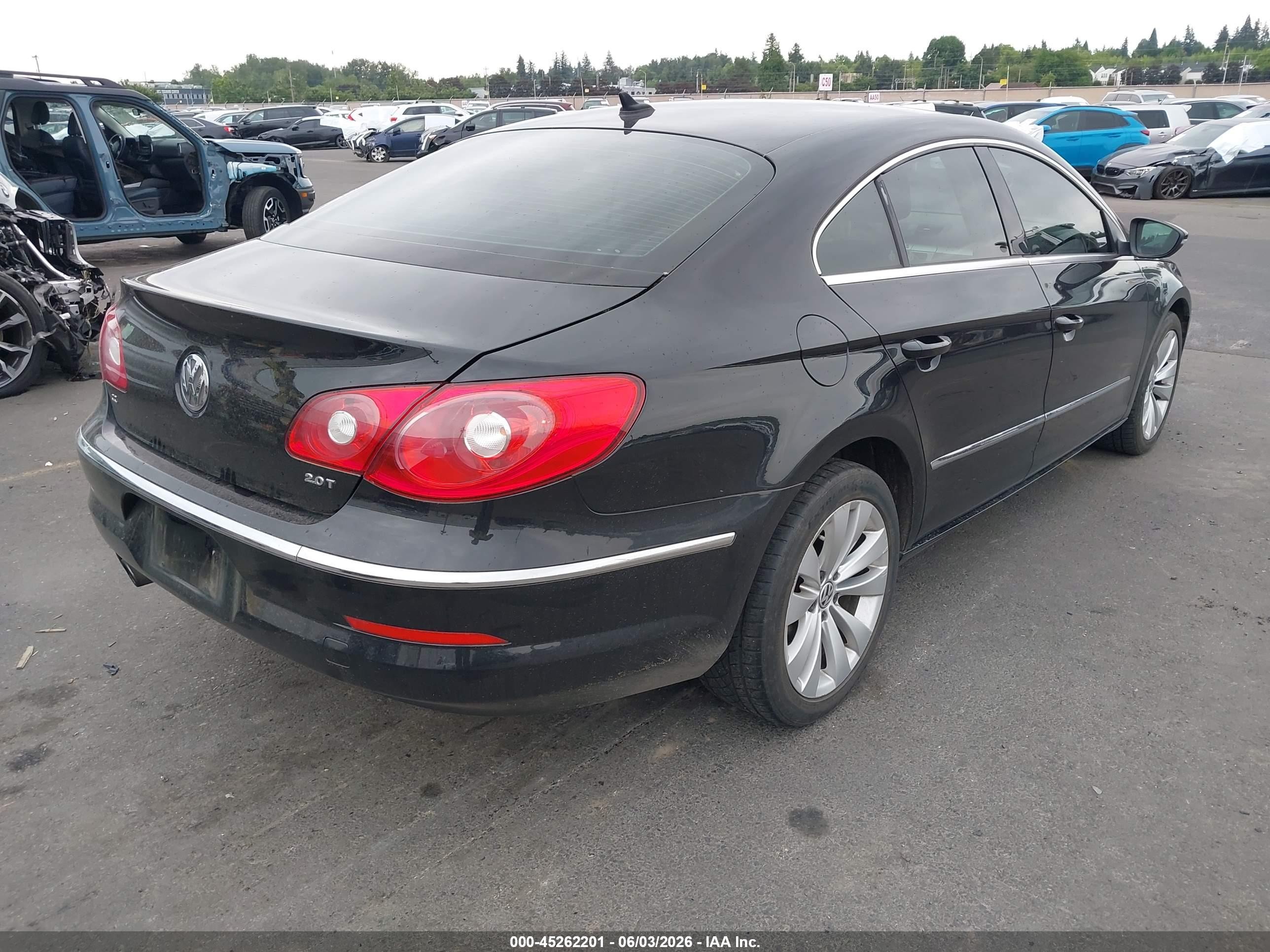 2011 Volkswagen Cc Sport Black vin: WVWNP7AN2BE728431