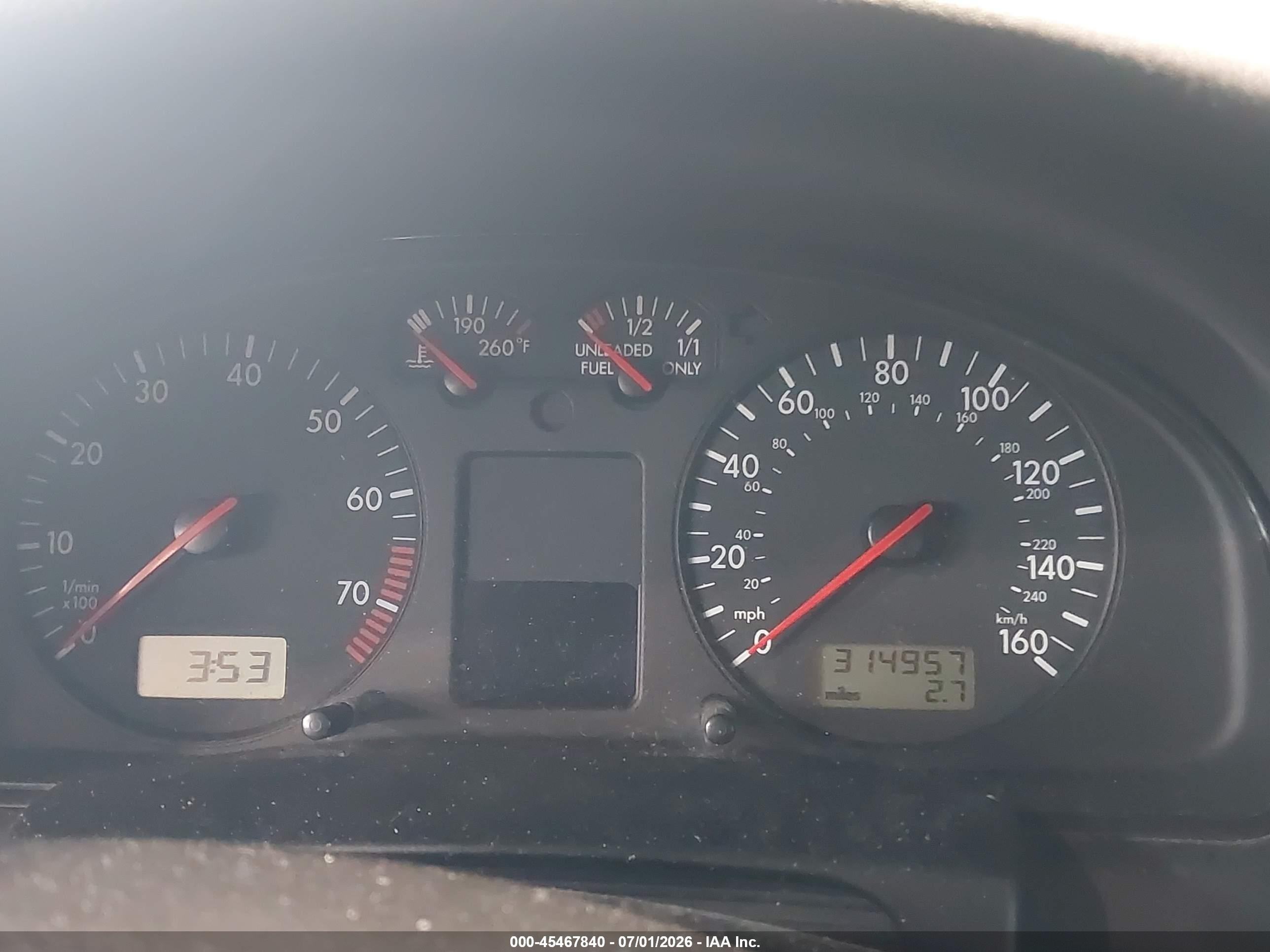 2000 Volkswagen Passat Glx Silver vin: WVWPD23B9YP292648