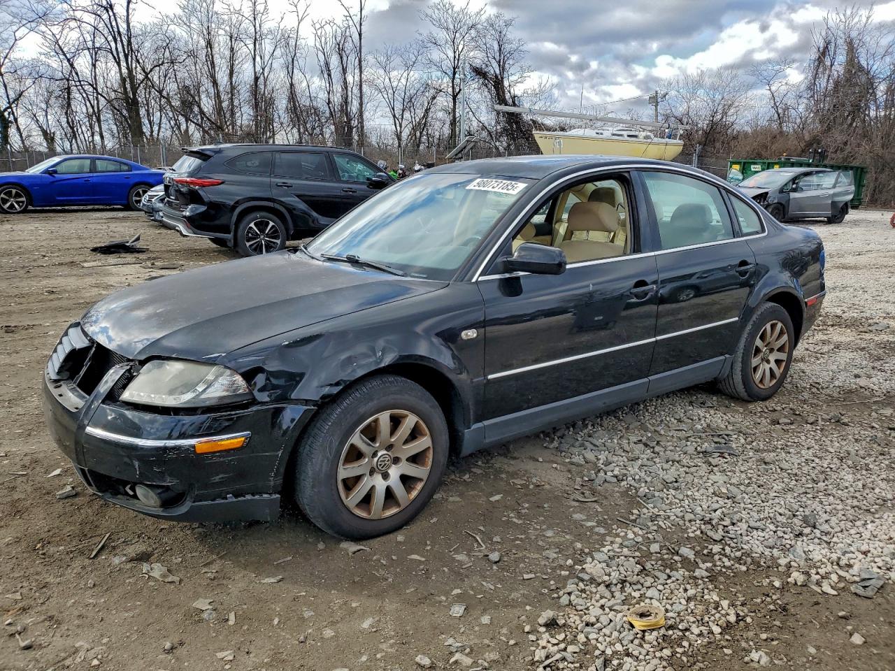 2001 Volkswagen Passat Gls Black vin: WVWPD63B11P268731