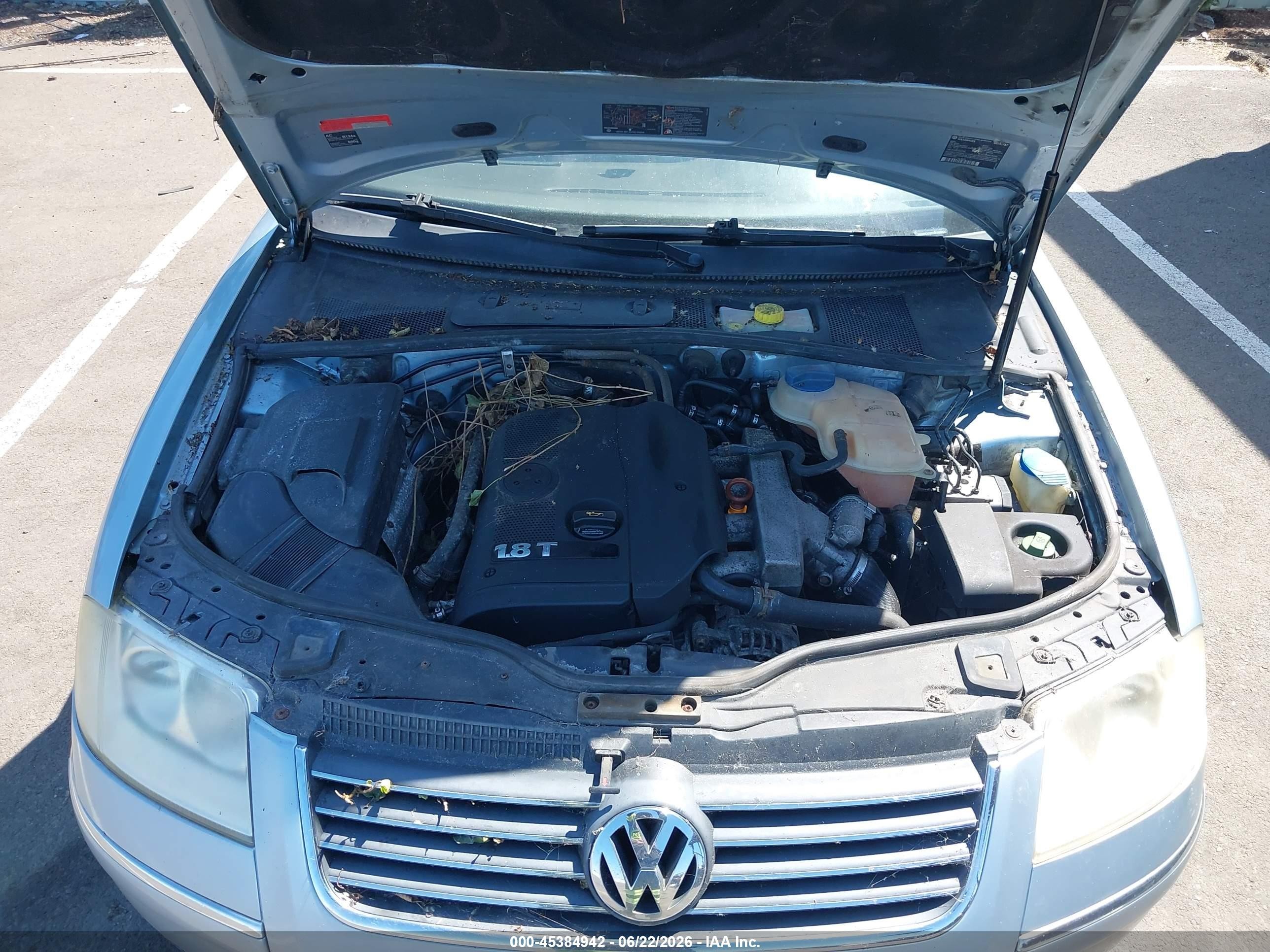 2003 Volkswagen Passat Gls Light Blue vin: WVWPD63B23P250354