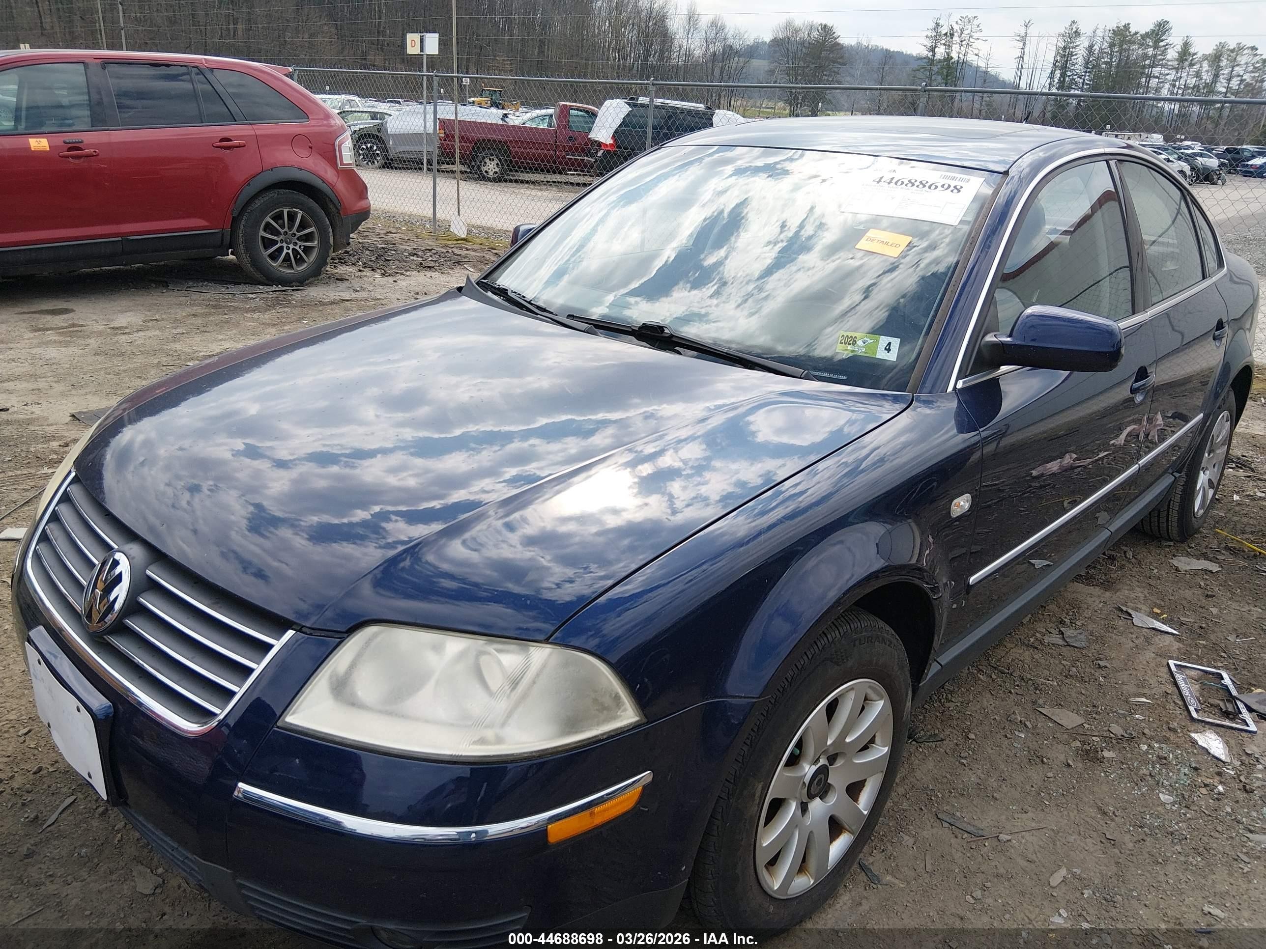 2001 Volkswagen Passat Gls Blue vin: WVWPD63B31P191859