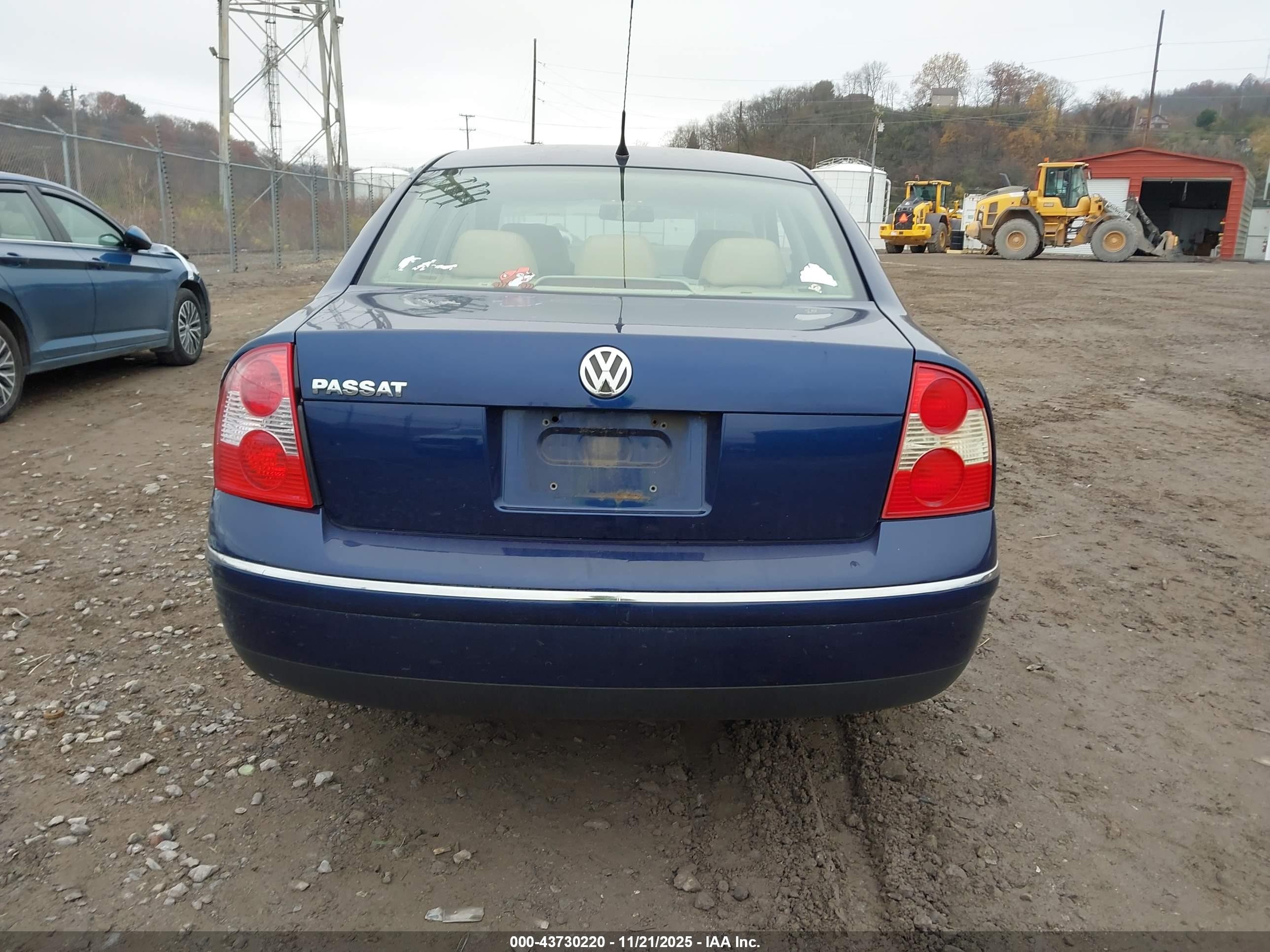 2004 Volkswagen Passat Gls Blue vin: WVWPD63B34E292559