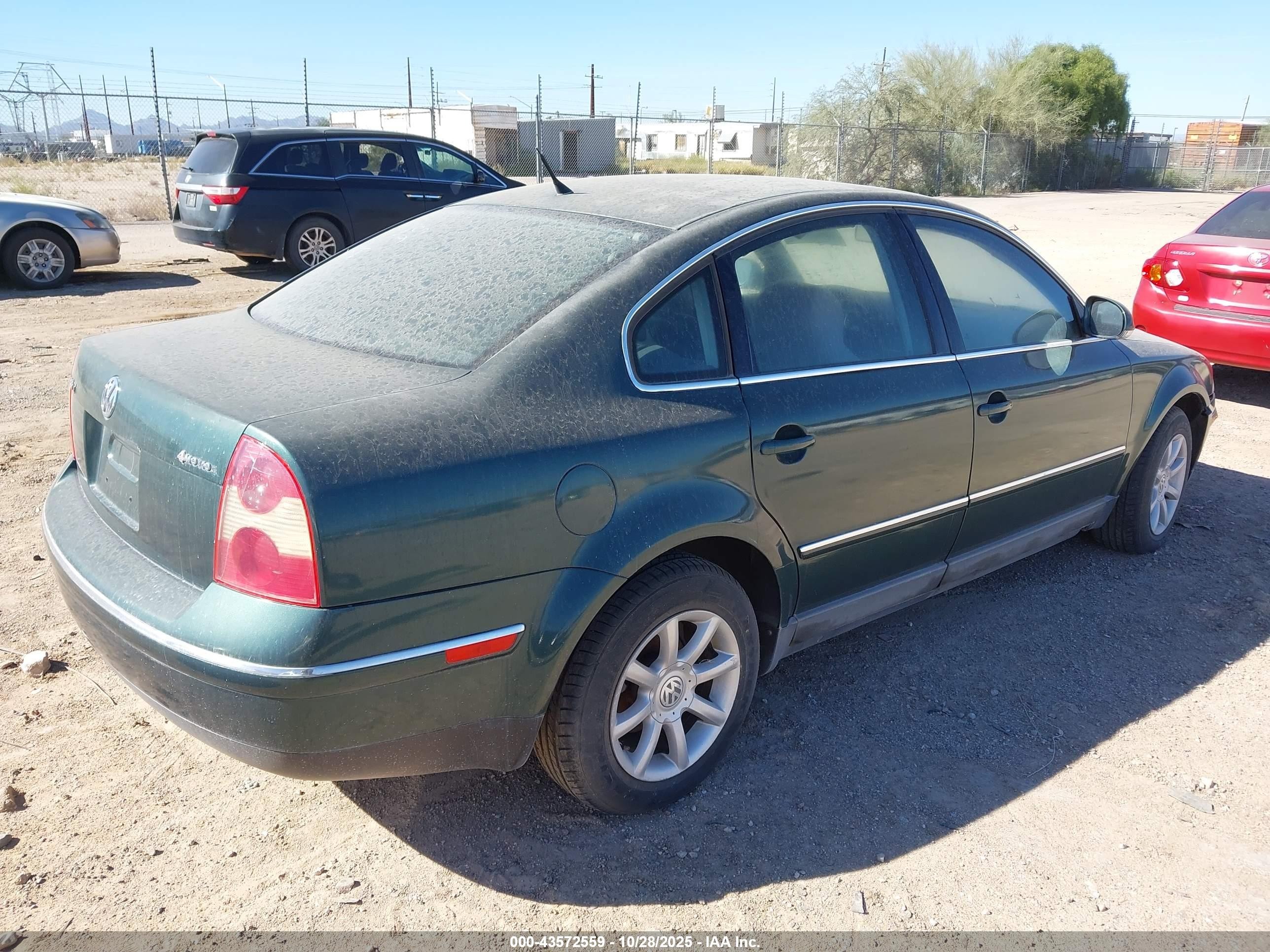 2004 Volkswagen Passat Gls Green vin: WVWPD63B34E297101