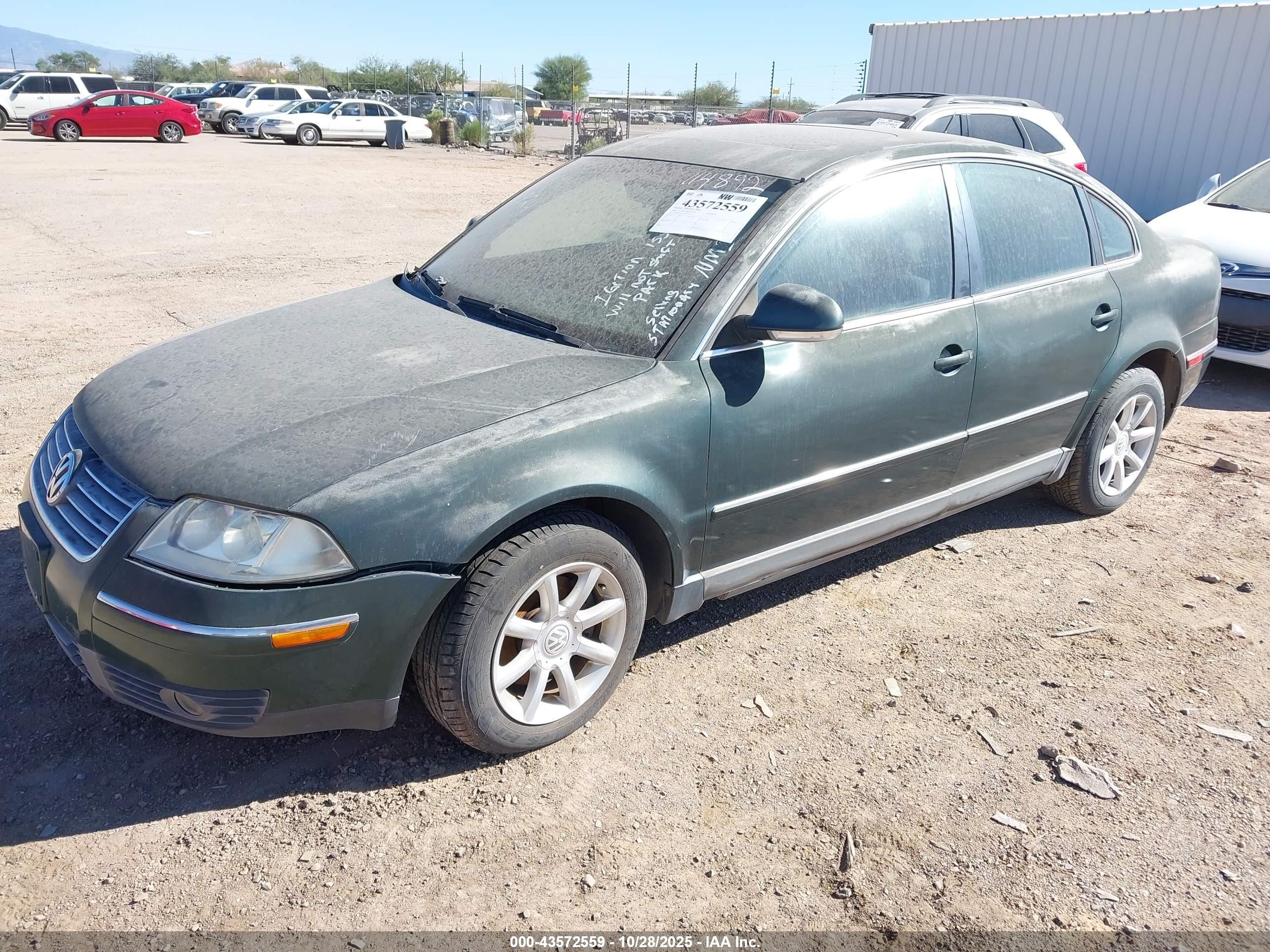 2004 Volkswagen Passat Gls Green vin: WVWPD63B34E297101