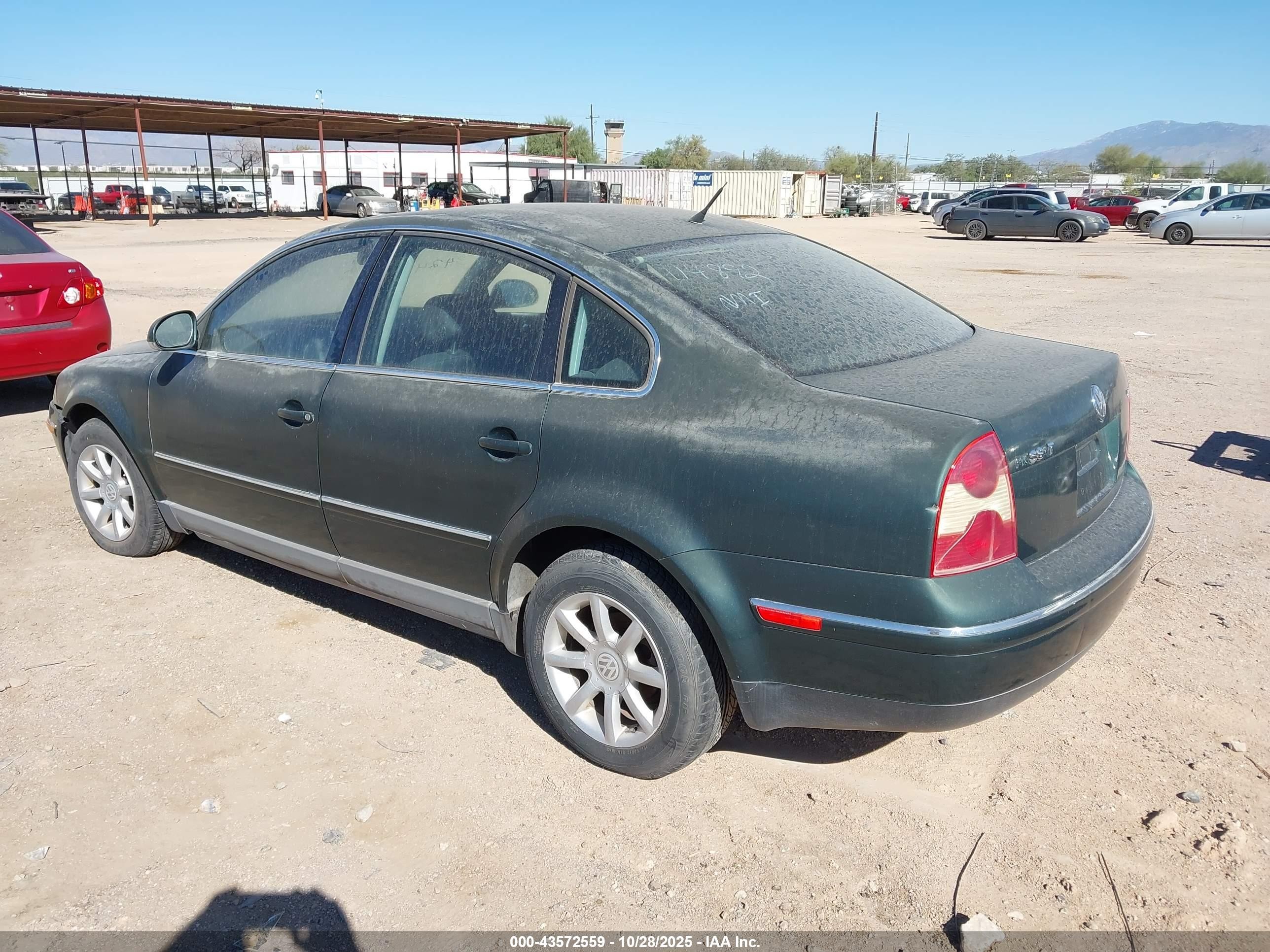 2004 Volkswagen Passat Gls Green vin: WVWPD63B34E297101
