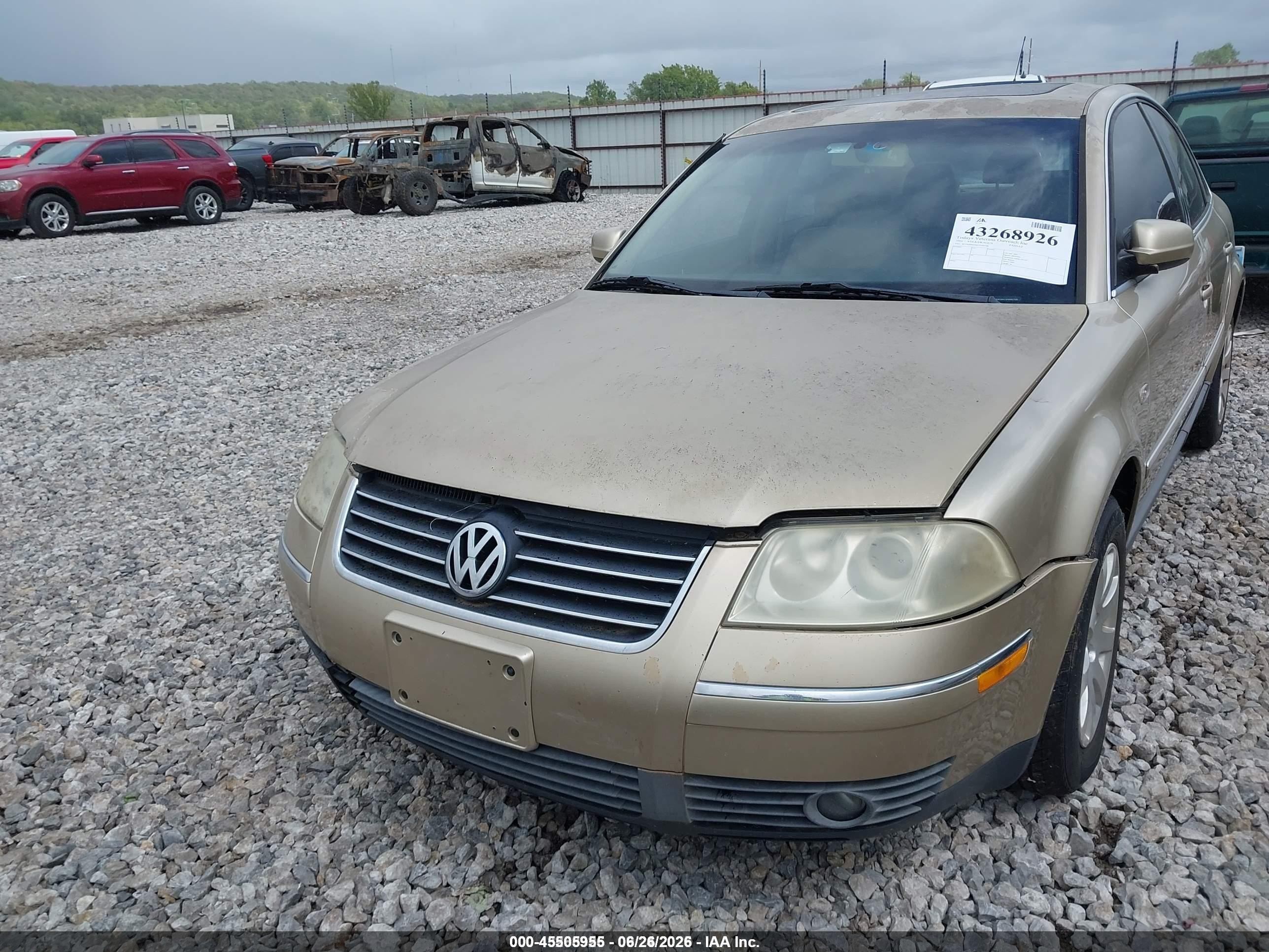 2001 Volkswagen Passat Gls Gold vin: WVWPD63B41P206708
