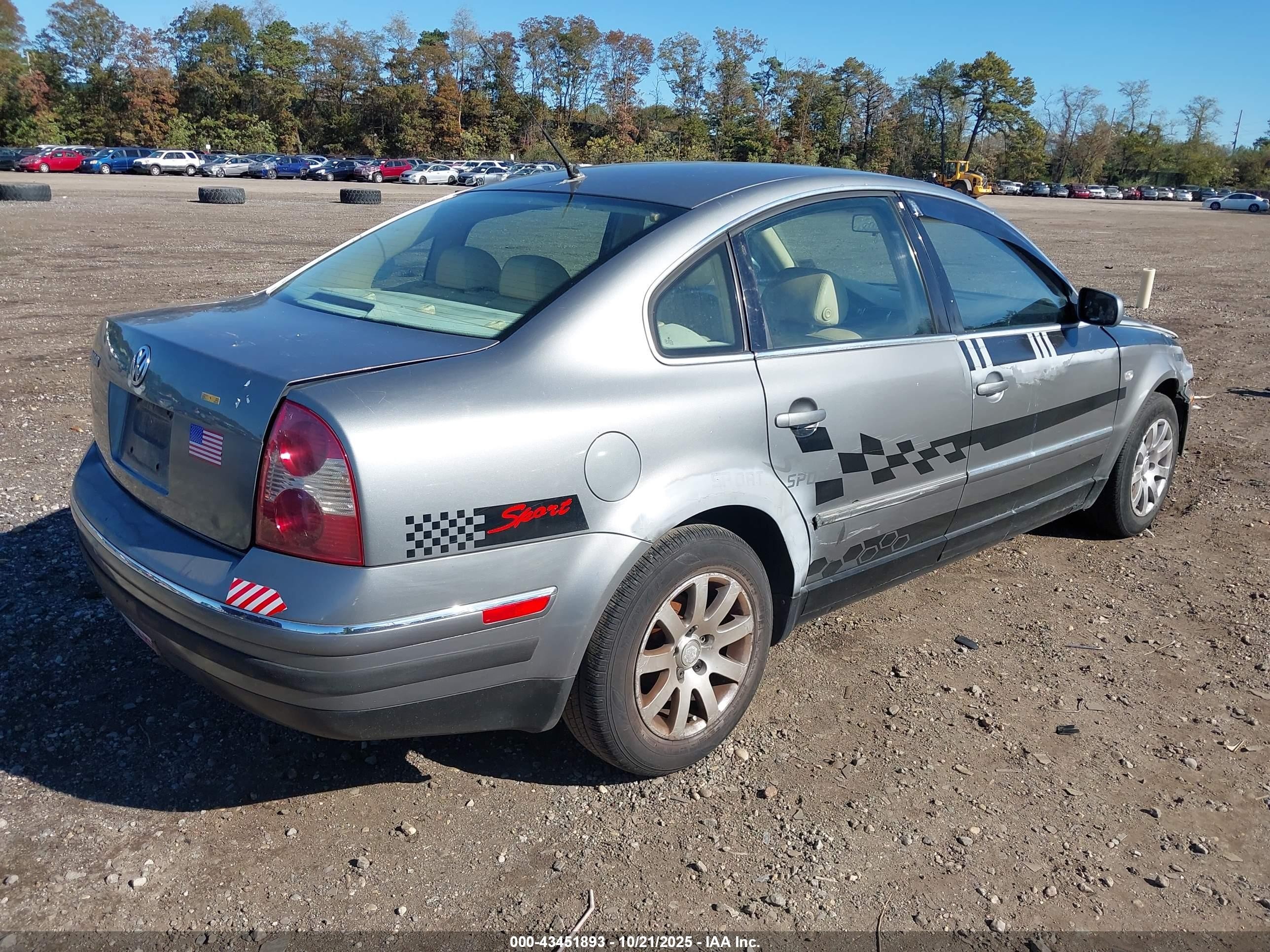 2002 Volkswagen Passat Gls Silver vin: WVWPD63B42P033886