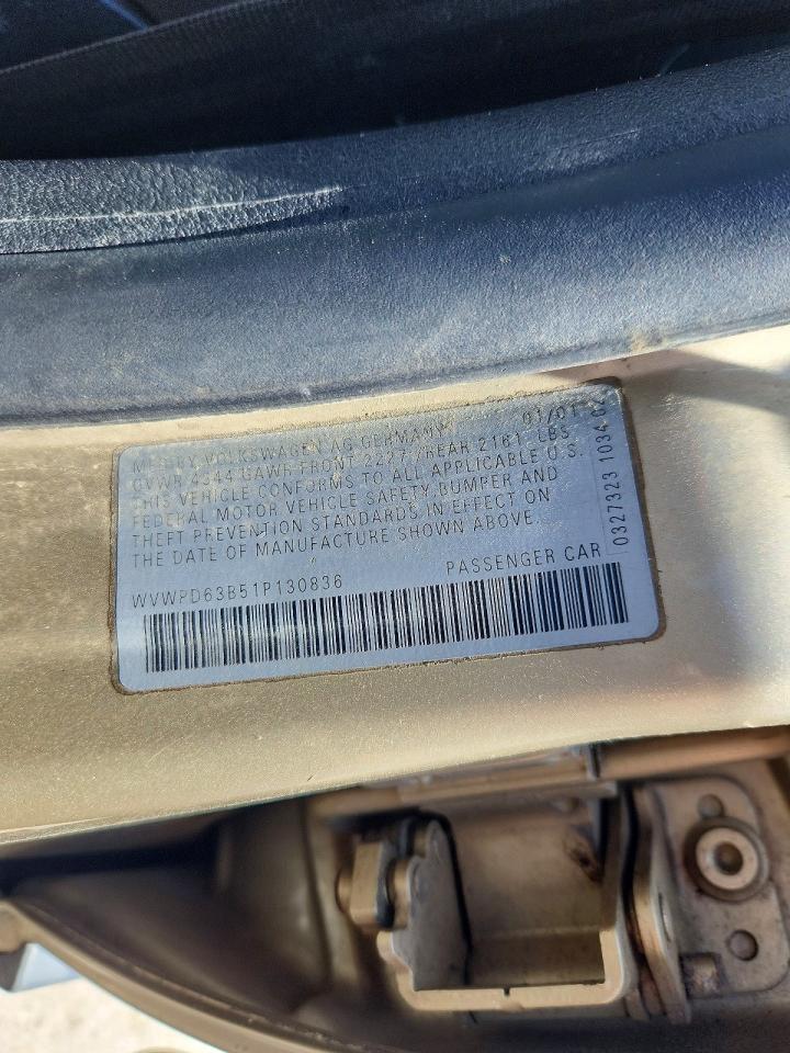 2001 Volkswagen Passat Gls Beige vin: WVWPD63B51P130836
