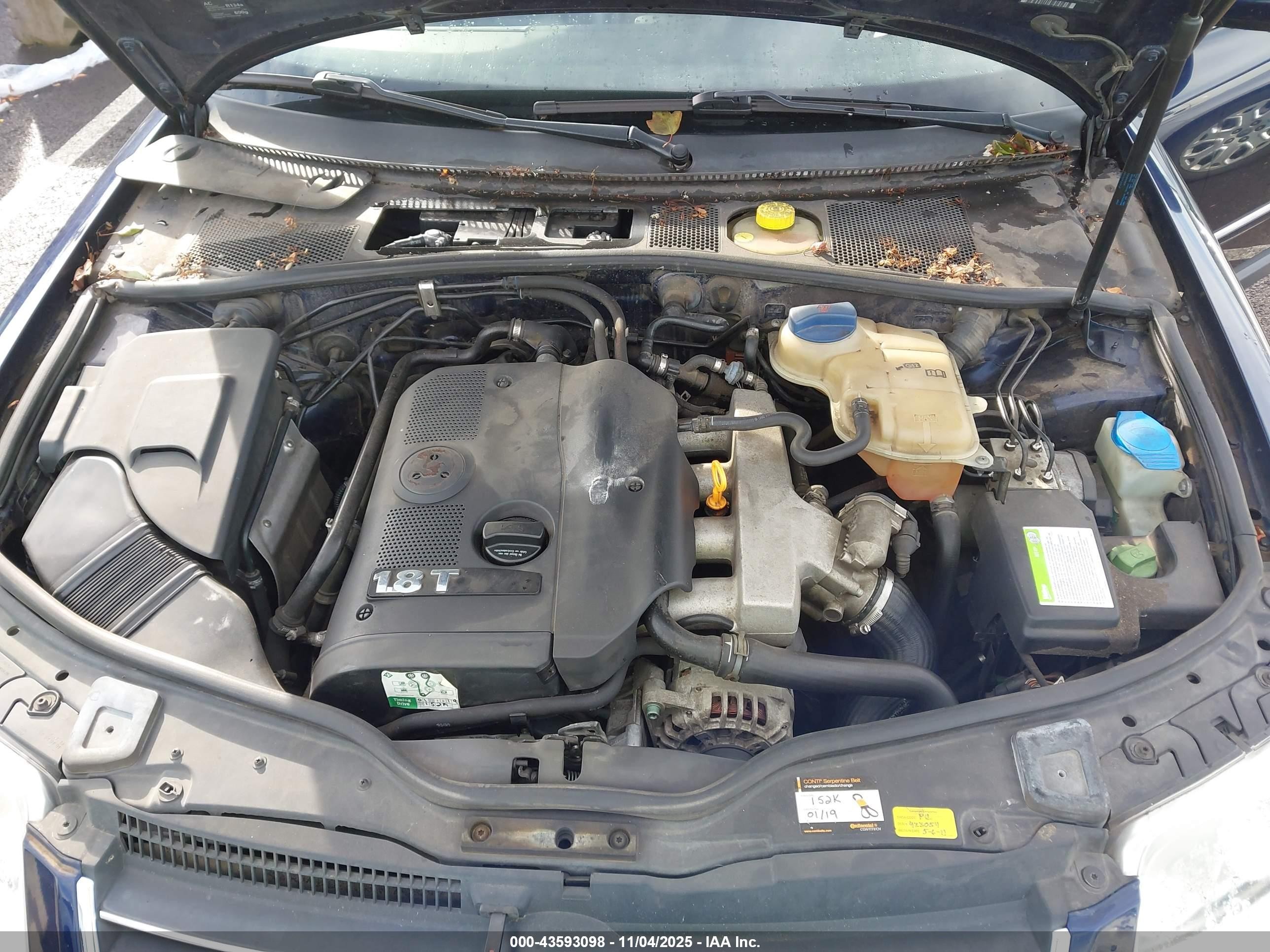 2001 Volkswagen Passat Gls Blue vin: WVWPD63B51P137009