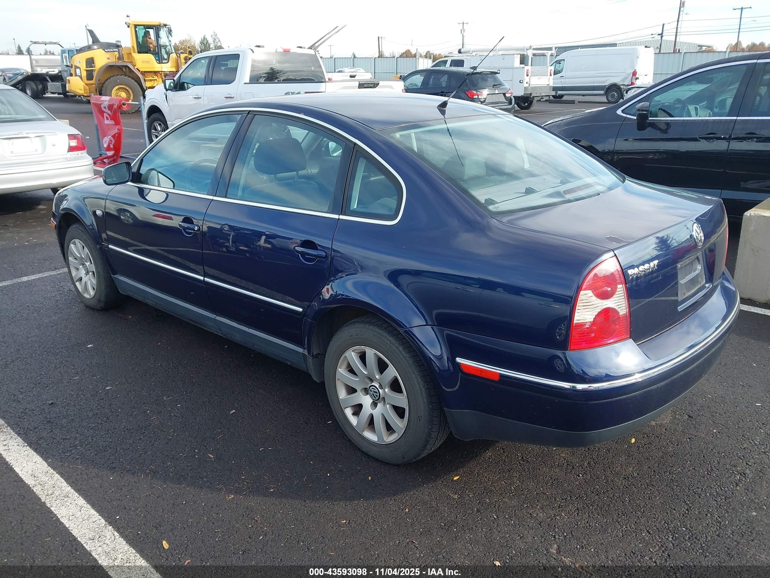 2001 Volkswagen Passat Gls Blue vin: WVWPD63B51P137009
