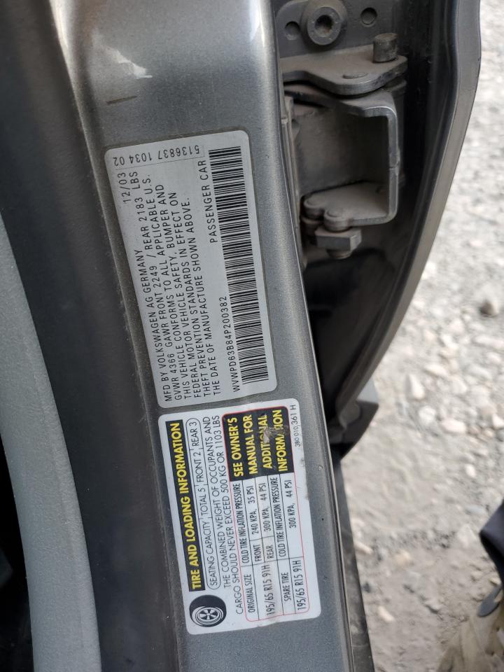 2004 Volkswagen Passat Gls Gray vin: WVWPD63B84P200382
