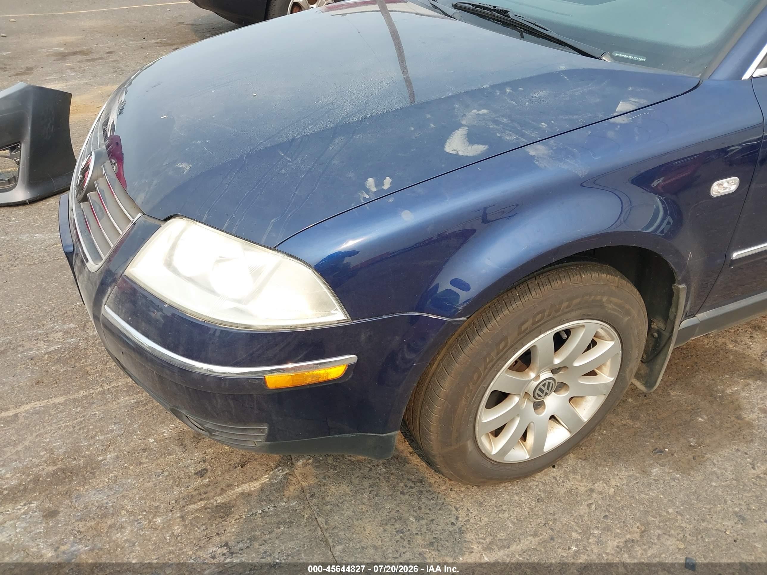 2001 Volkswagen Passat Gls Blue vin: WVWPD63B91P140947