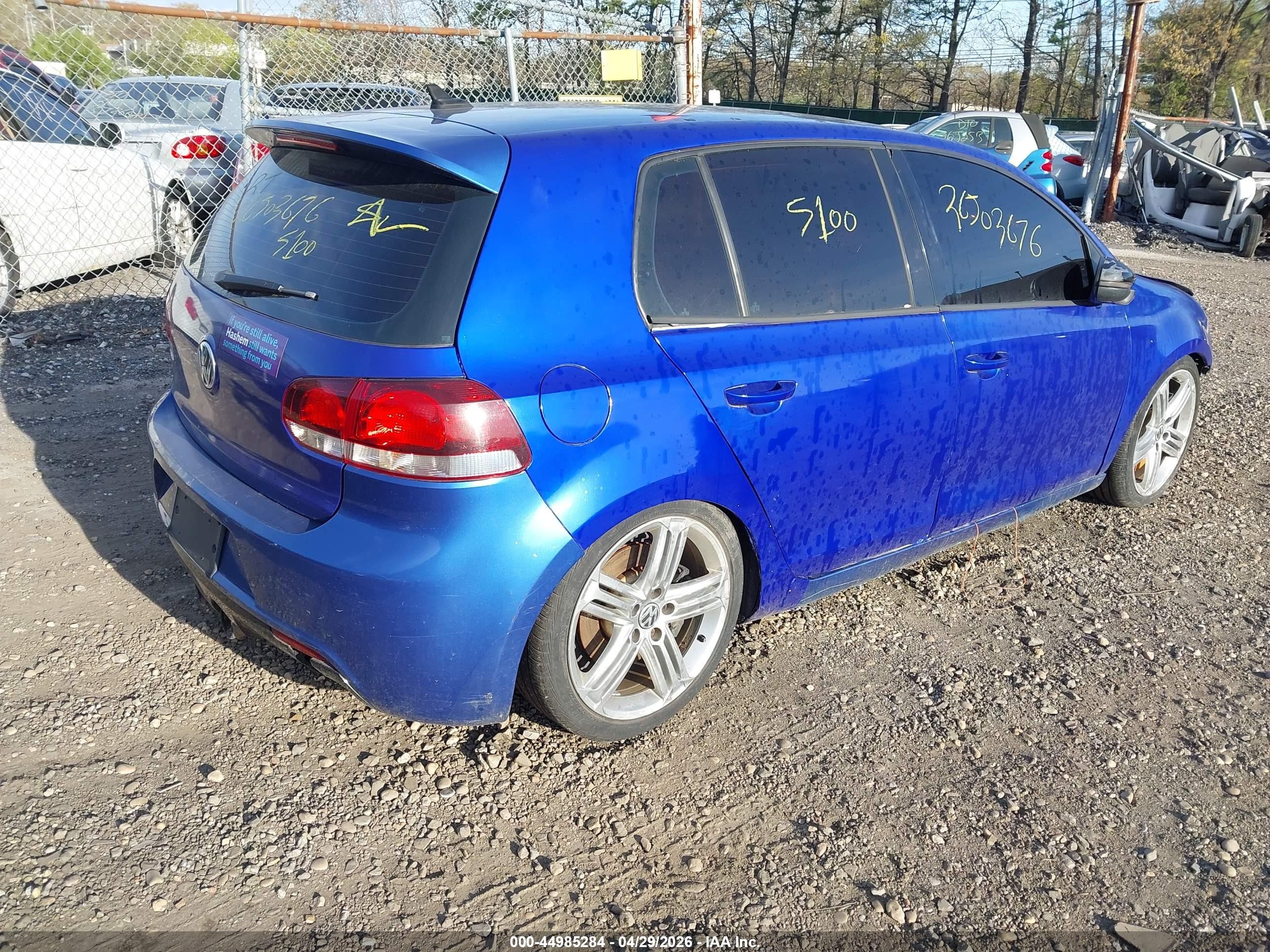 2012 Volkswagen Golf R 4-door Blue vin: WVWPF7AJ1CW334424
