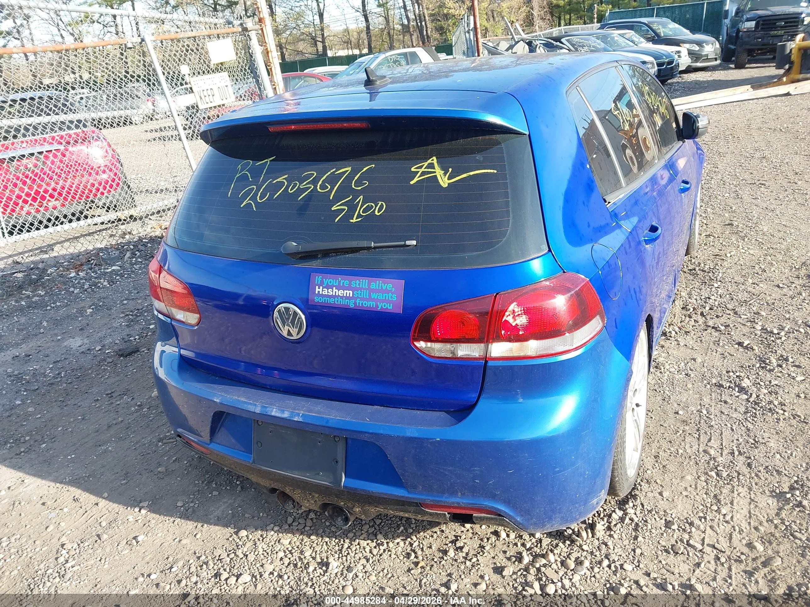 2012 Volkswagen Golf R 4-door Blue vin: WVWPF7AJ1CW334424