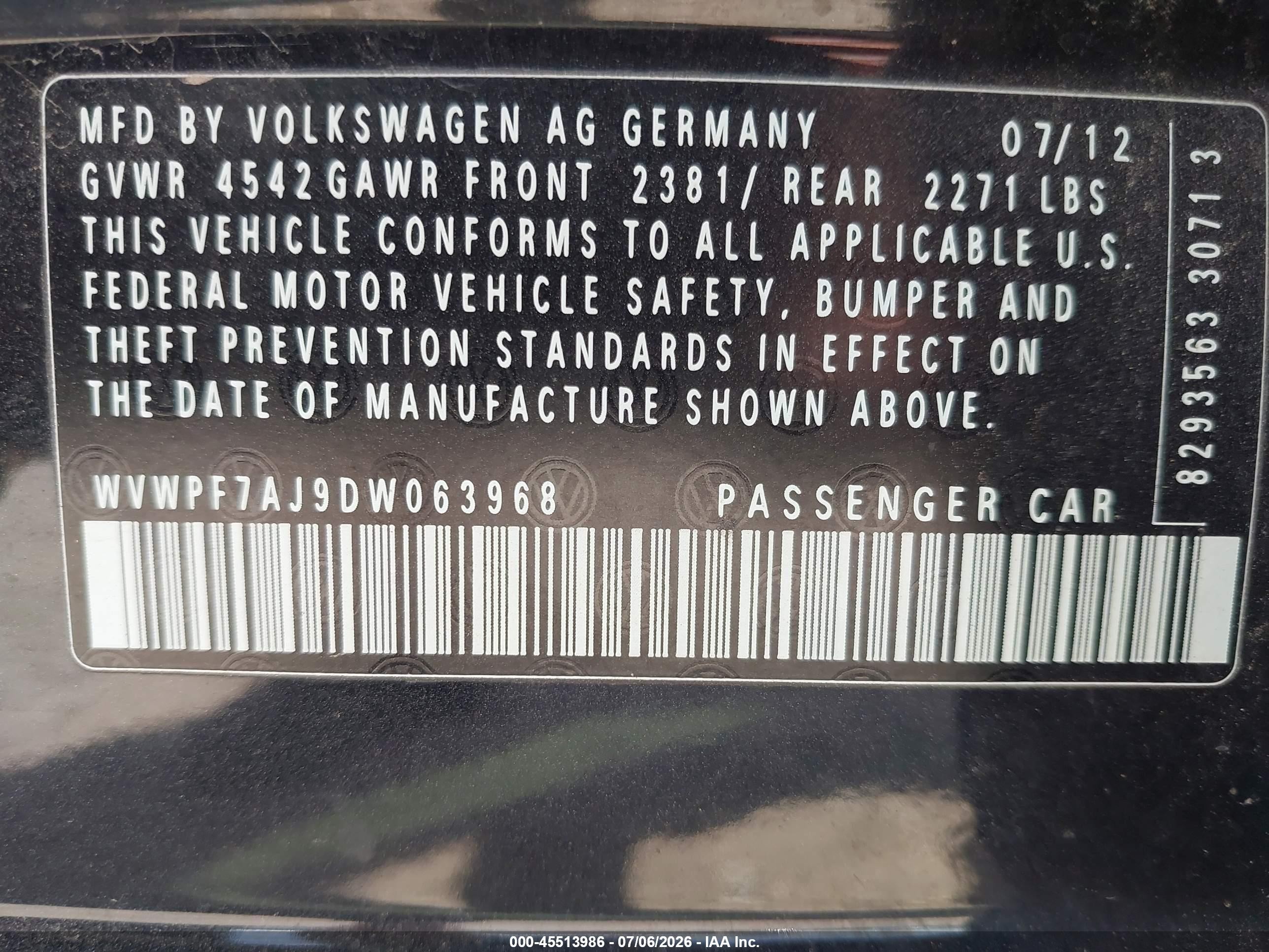 2013 Volkswagen Golf R 4-door Черный vin: WVWPF7AJ9DW063968