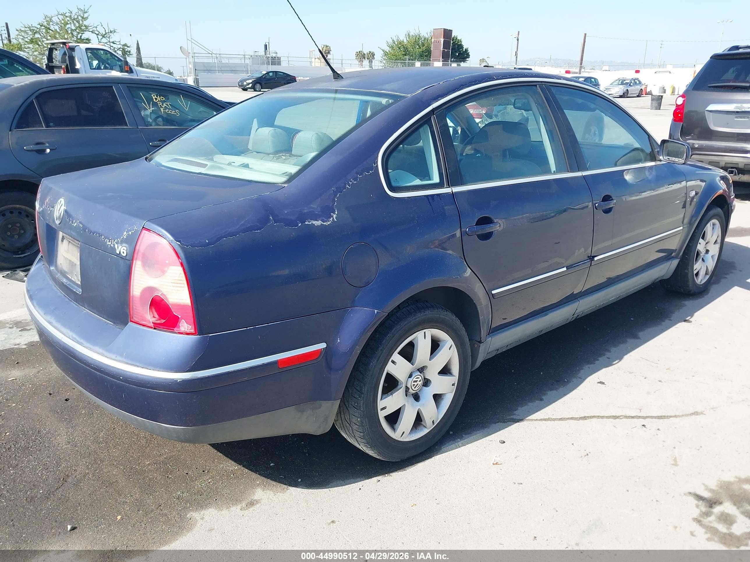 2003 Volkswagen Passat Glx Blue vin: WVWRH63B23P001534