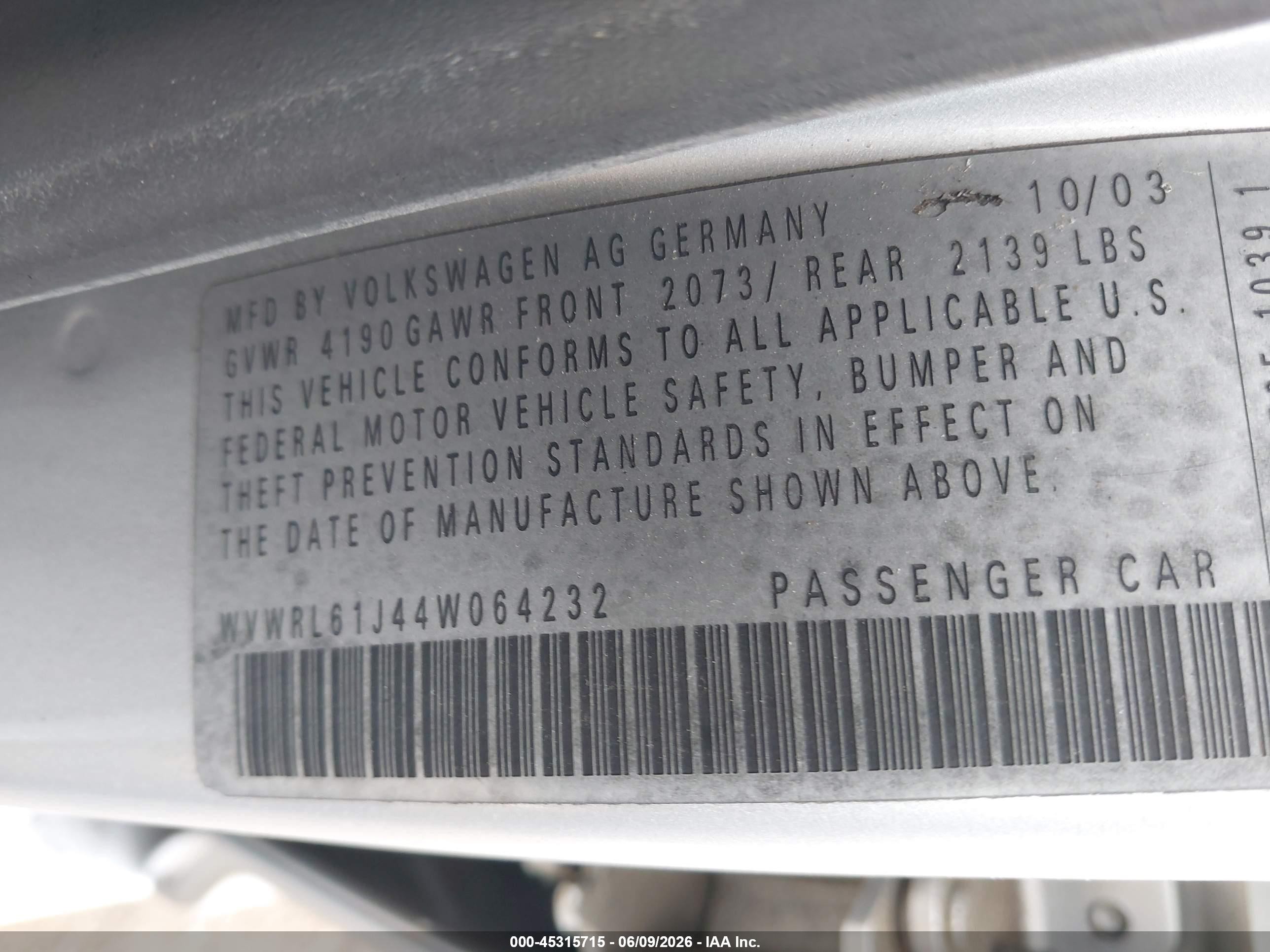 2004 Volkswagen Jetta Gl Серебряный vin: WVWRL61J44W064232
