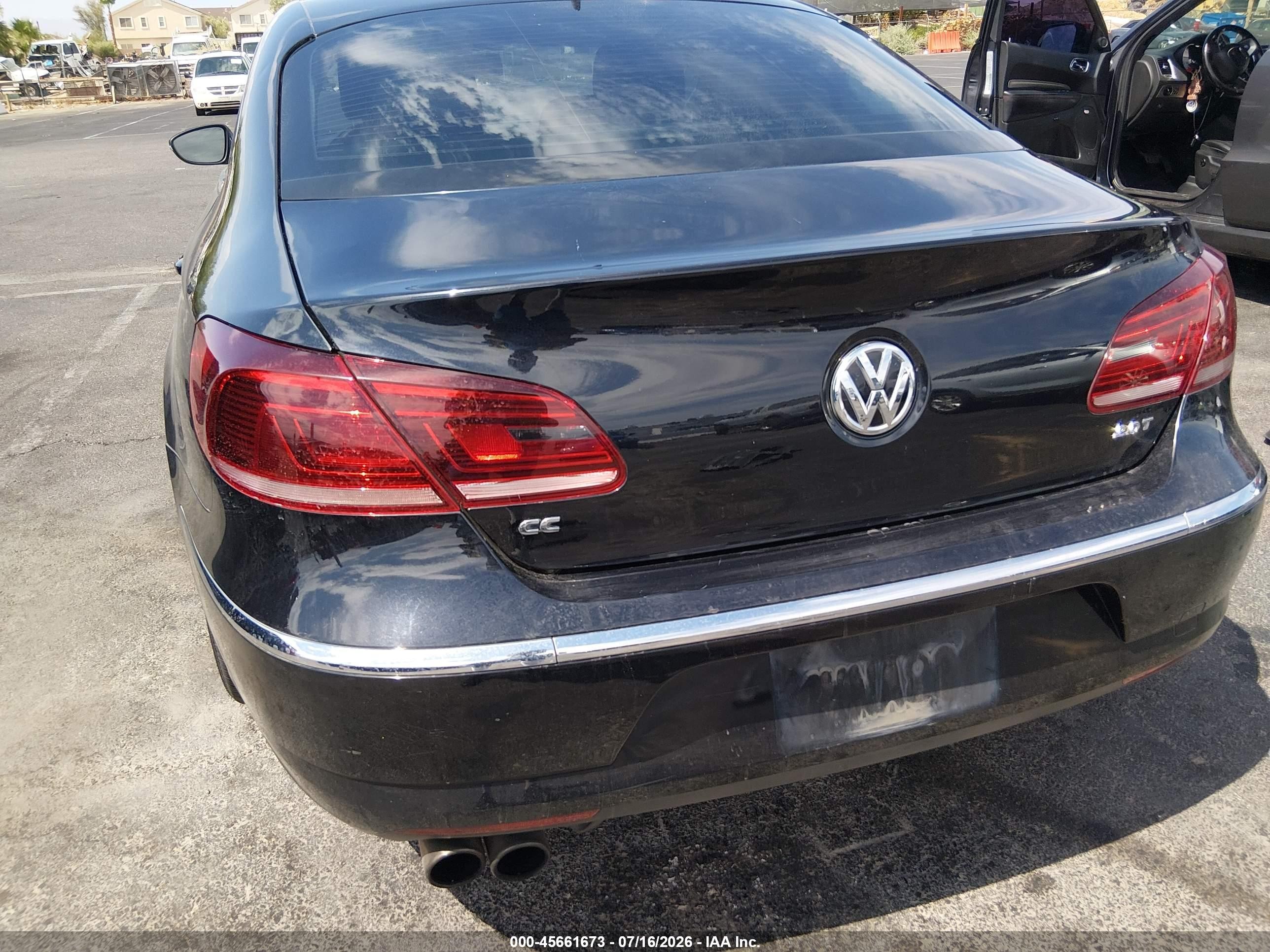 2013 Volkswagen Cc 2.0t Lux Black vin: WVWRP7AN0DE510086