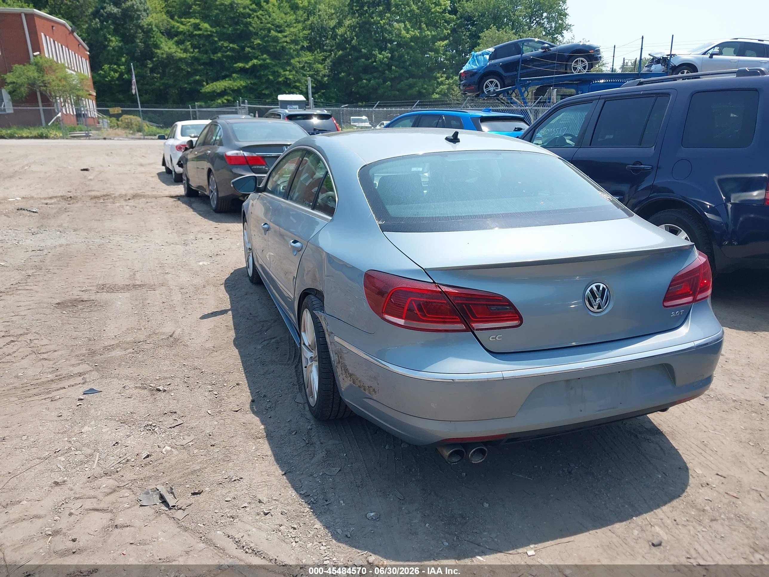 2013 Volkswagen Cc 2.0t Lux Light Blue vin: WVWRP7AN6DE563956