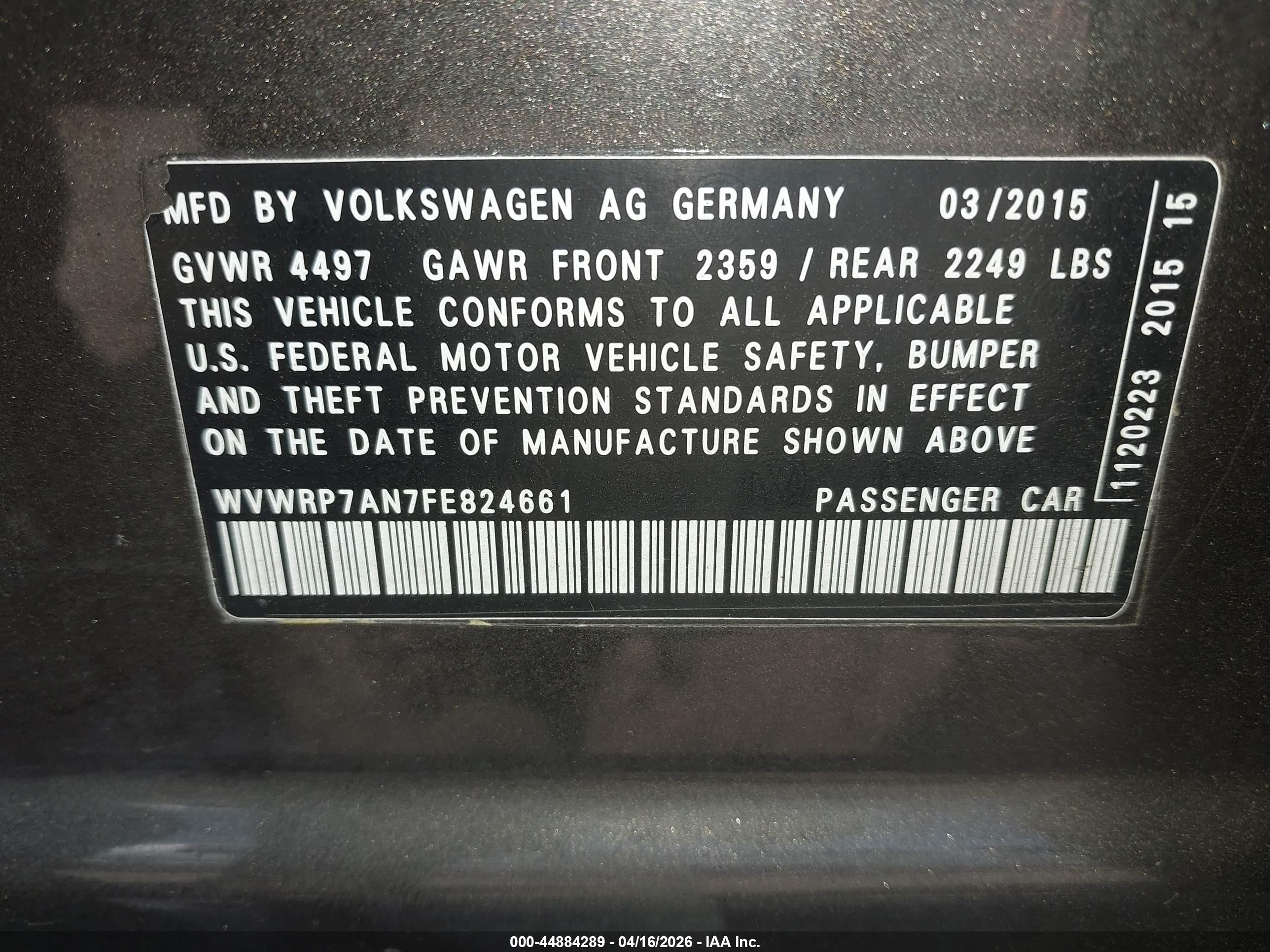 2015 Volkswagen Cc 2.0t Executive Brown vin: WVWRP7AN7FE824661