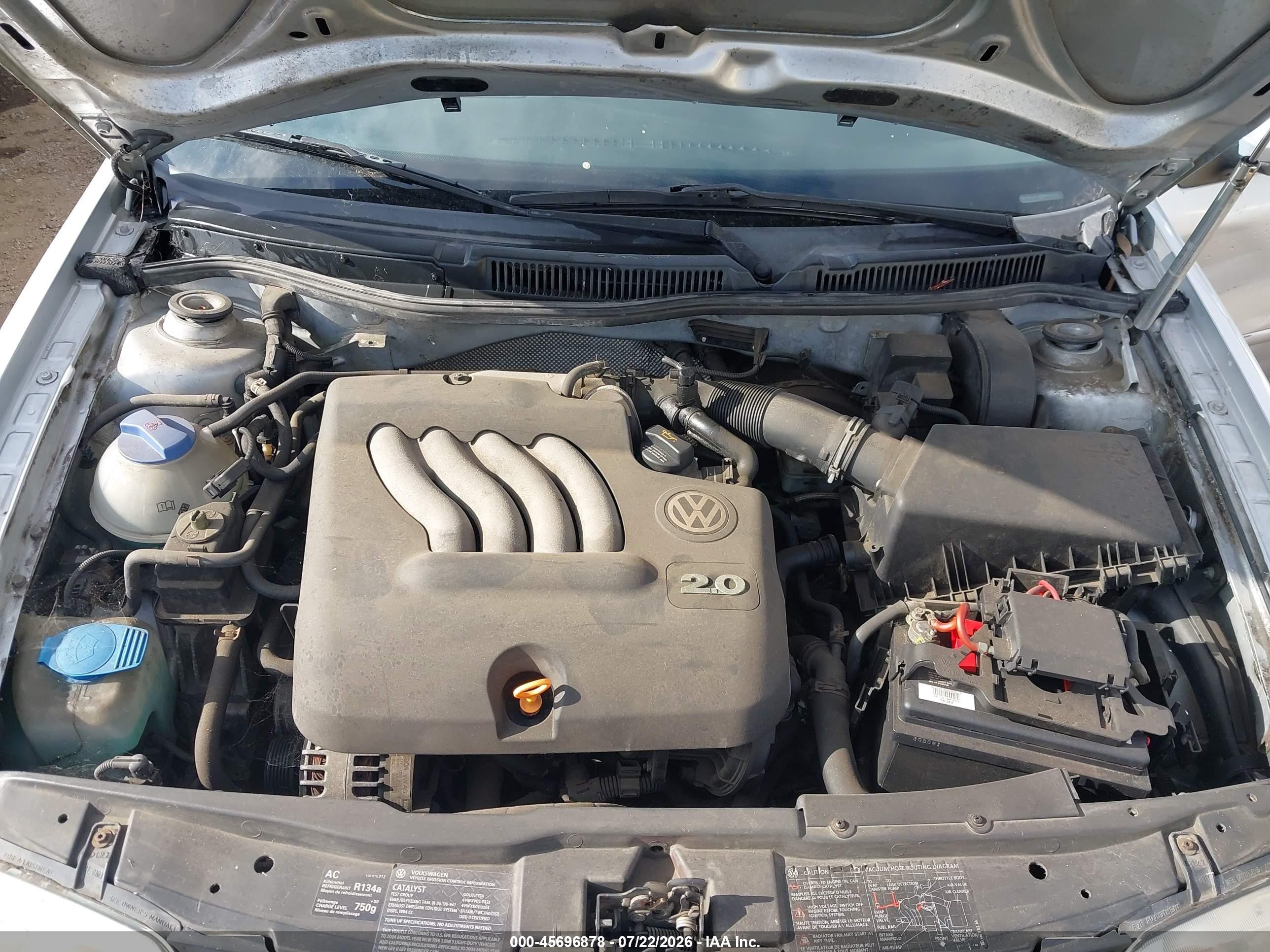 2004 Volkswagen Jetta Gls 2.0l Silver vin: WVWSL61J84W024110
