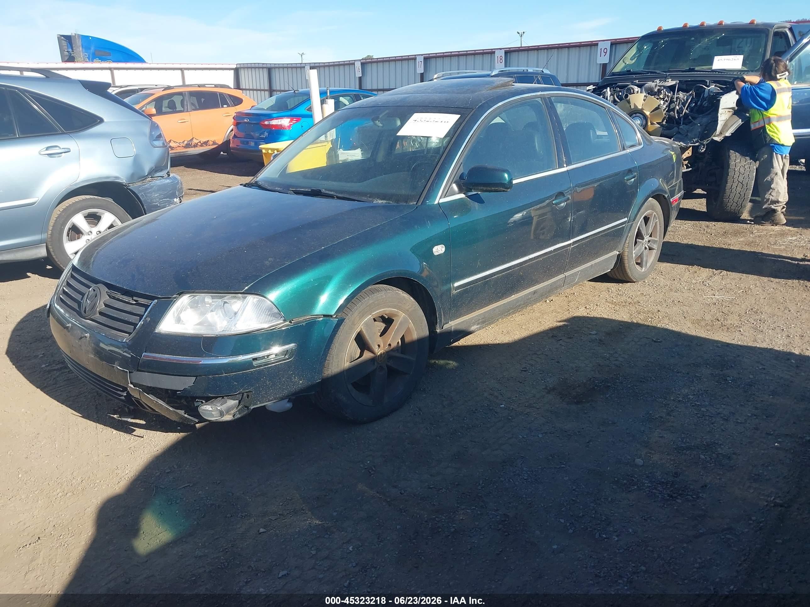 2001 Volkswagen Passat Glx Зеленый vin: WVWTH63B41E112231