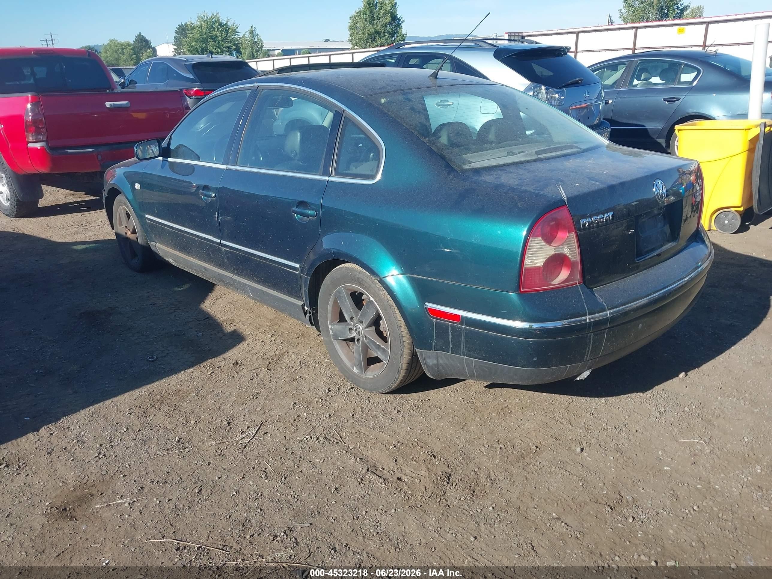 2001 Volkswagen Passat Glx Зеленый vin: WVWTH63B41E112231
