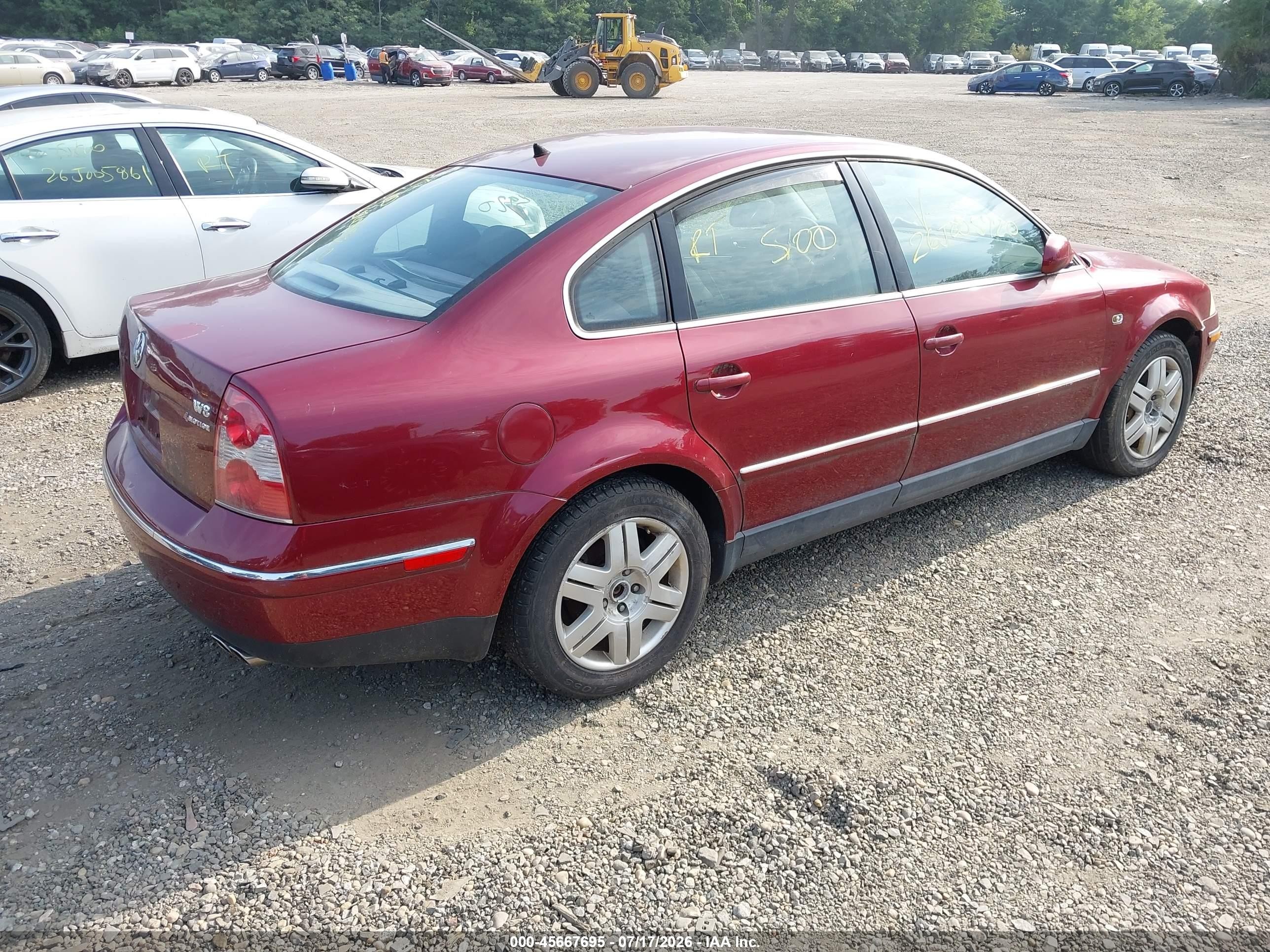 2003 Volkswagen Passat W8 Red vin: WVWUK63B53P057642