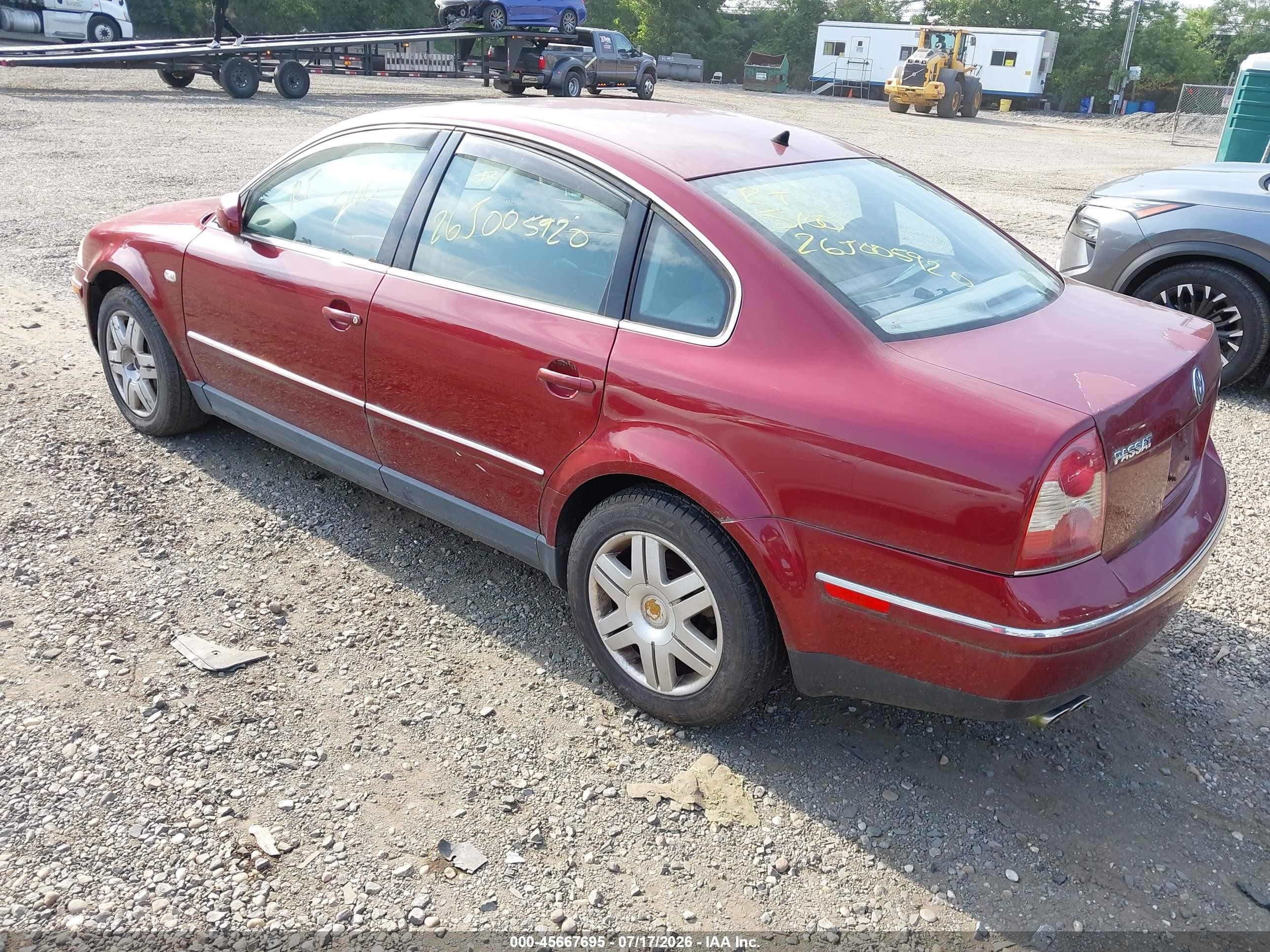 2003 Volkswagen Passat W8 Red vin: WVWUK63B53P057642