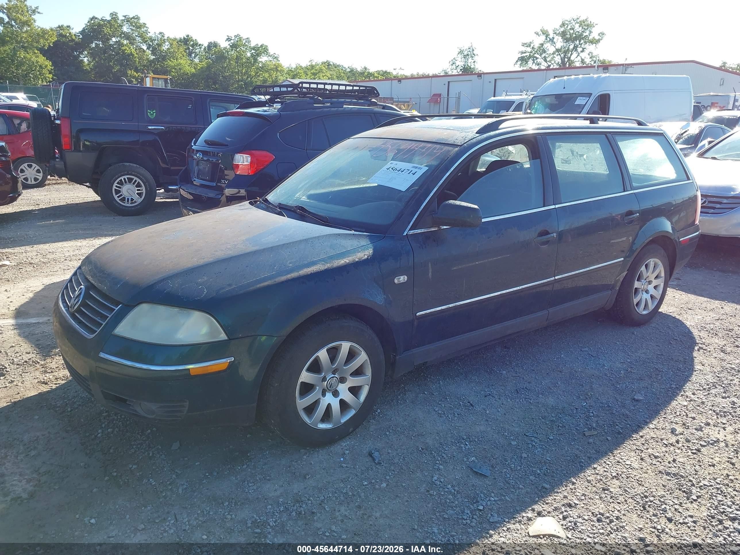 2002 Volkswagen Passat Gls Green vin: WVWVD63B02E382157