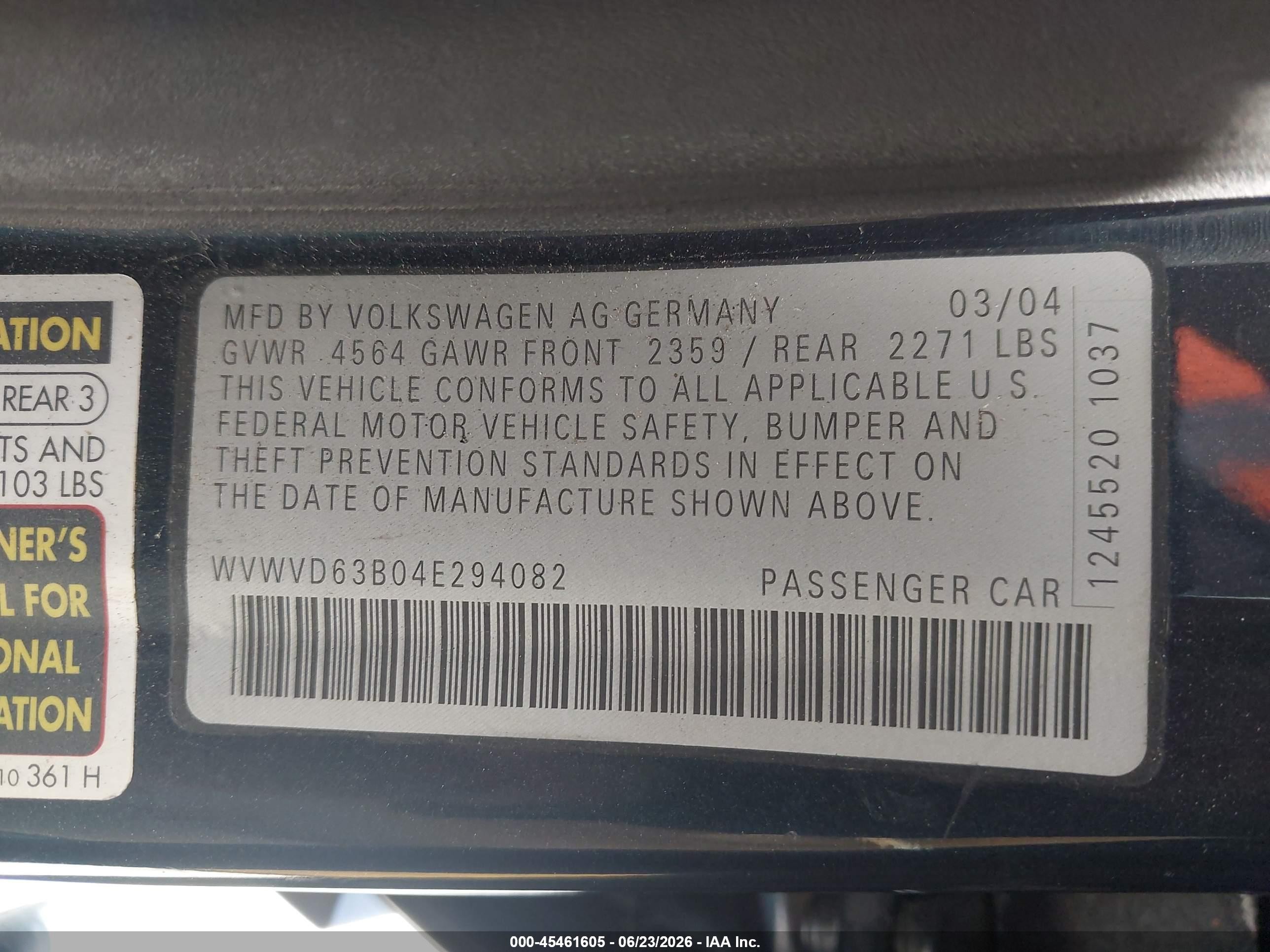 2004 Volkswagen Passat Gls Dark Blue vin: WVWVD63B04E294082
