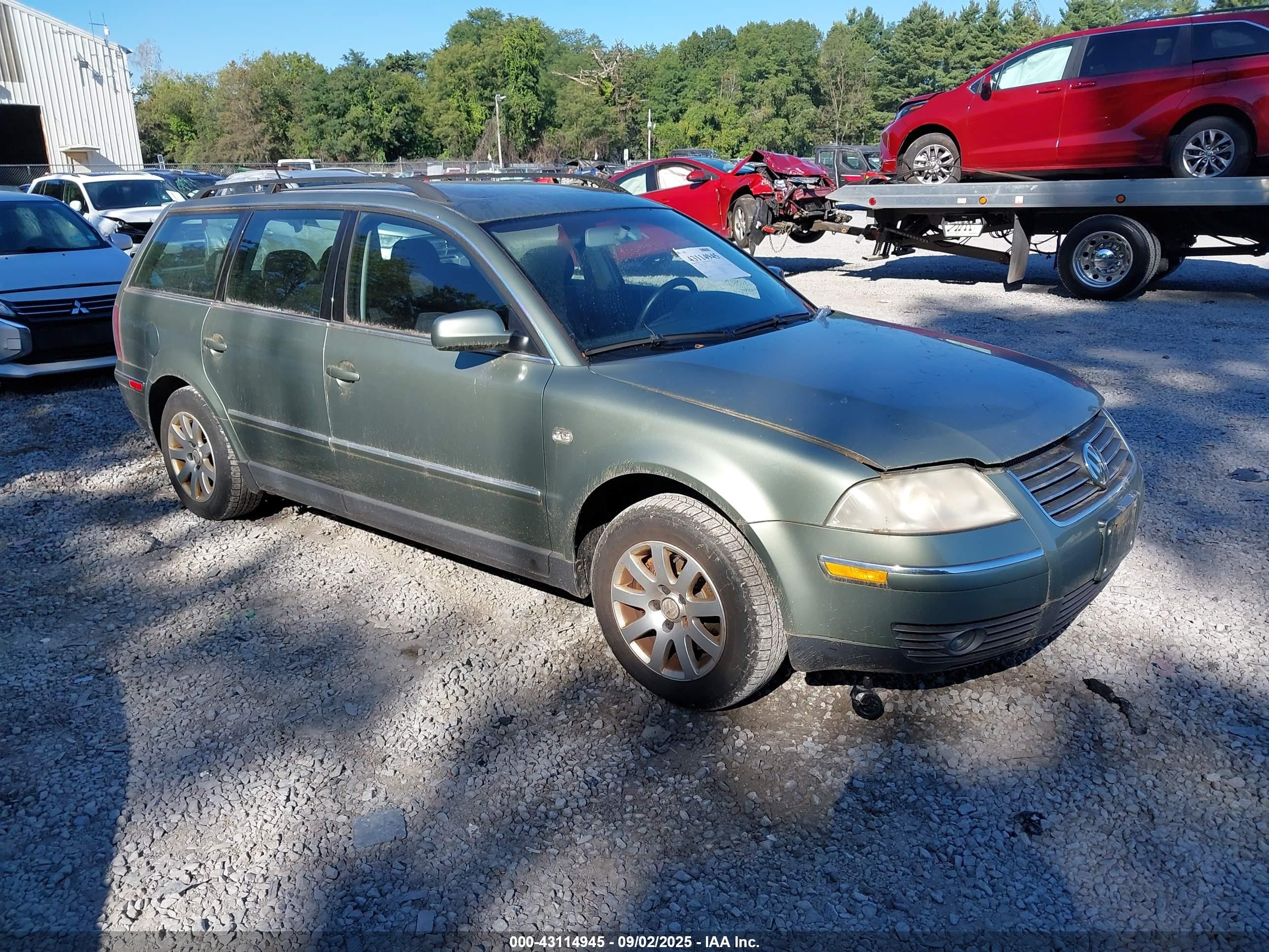 2002 Volkswagen Passat Gls Green vin: WVWVD63B92E418024